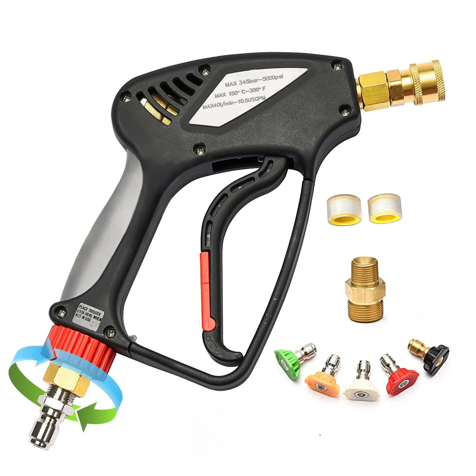 Efficient Pressure Washer with Brass & Stainless Steel, 5000 PSI Gun - Brass, Stainless Steel Model EB4580