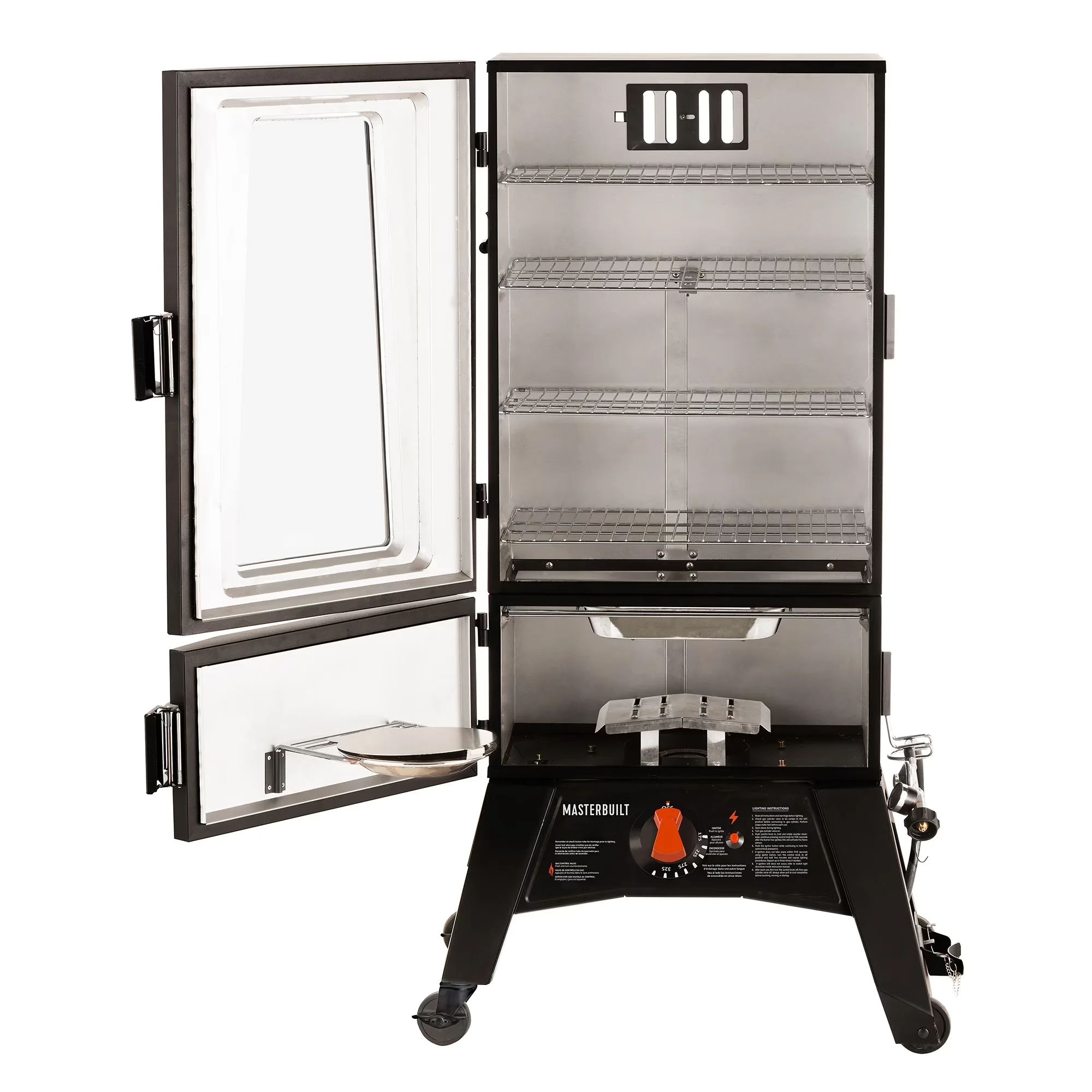 Smoker Stylish with Window, Four chrome-coated smoking racks - Stainless Steel Model D5A170