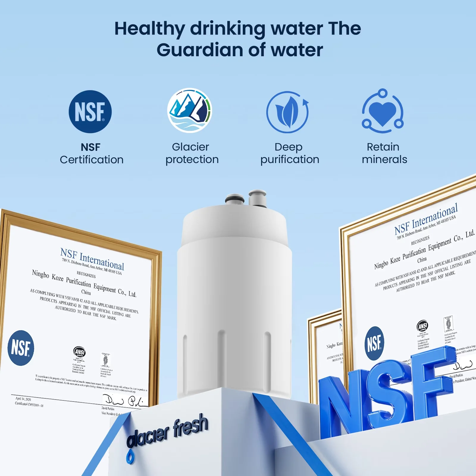 Quality Water Filtration with Replacement, Filter Faucet Replacement - White Model 0376F1