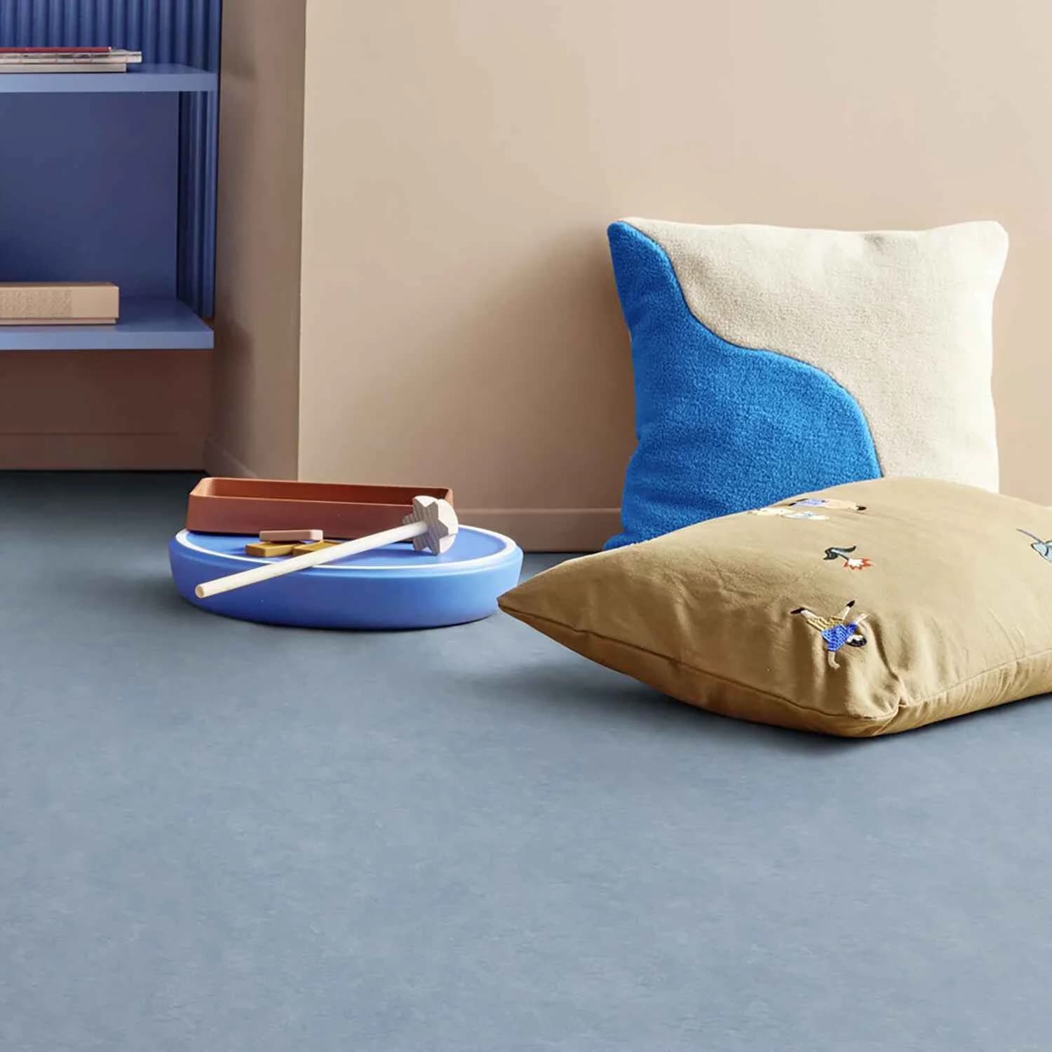Grey Vinyl Flooring Vinyl Plank Flooring Premium with Easy To Clean, Easy Installation - Blue High Density Fiberboard, Linoleum,... Model 591C96