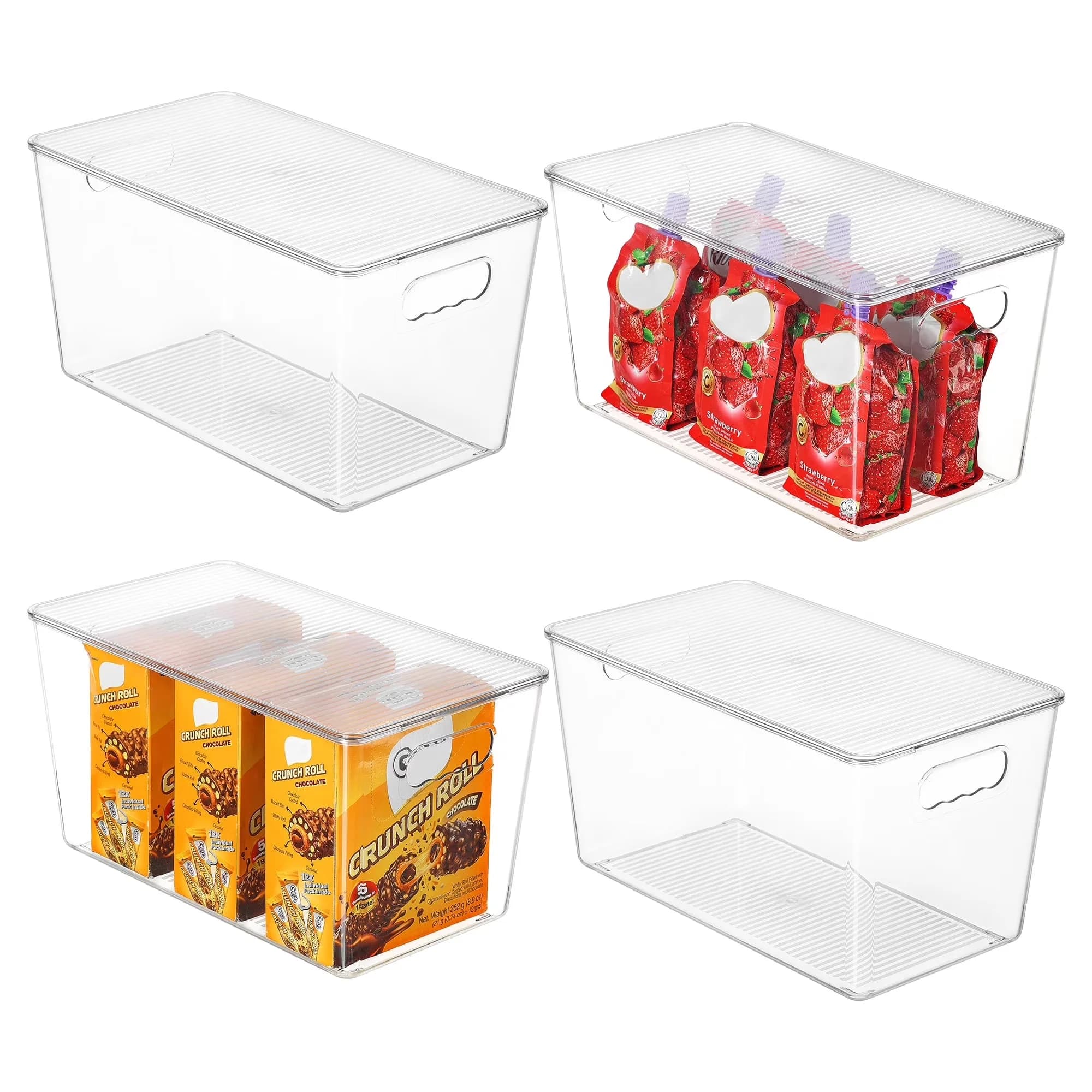 Garage Storage Supply Versatile with Stackable, Lids - Xl : 4 Pack With Lids Plastic for Kitchen Model FA2C17