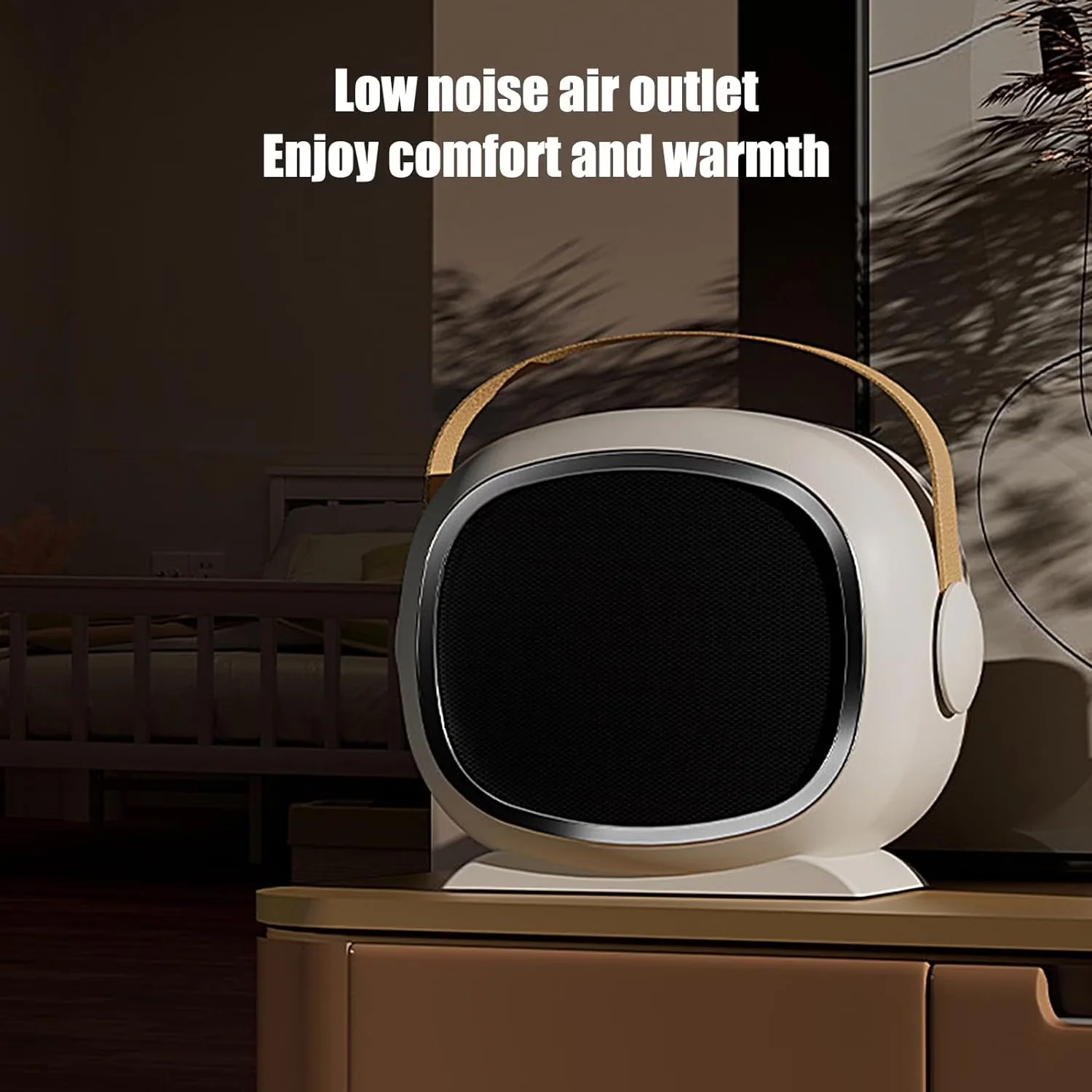 Portable And Electric Space Heater Compact with 1200W, Automatic Shutoff - White Model FDD938