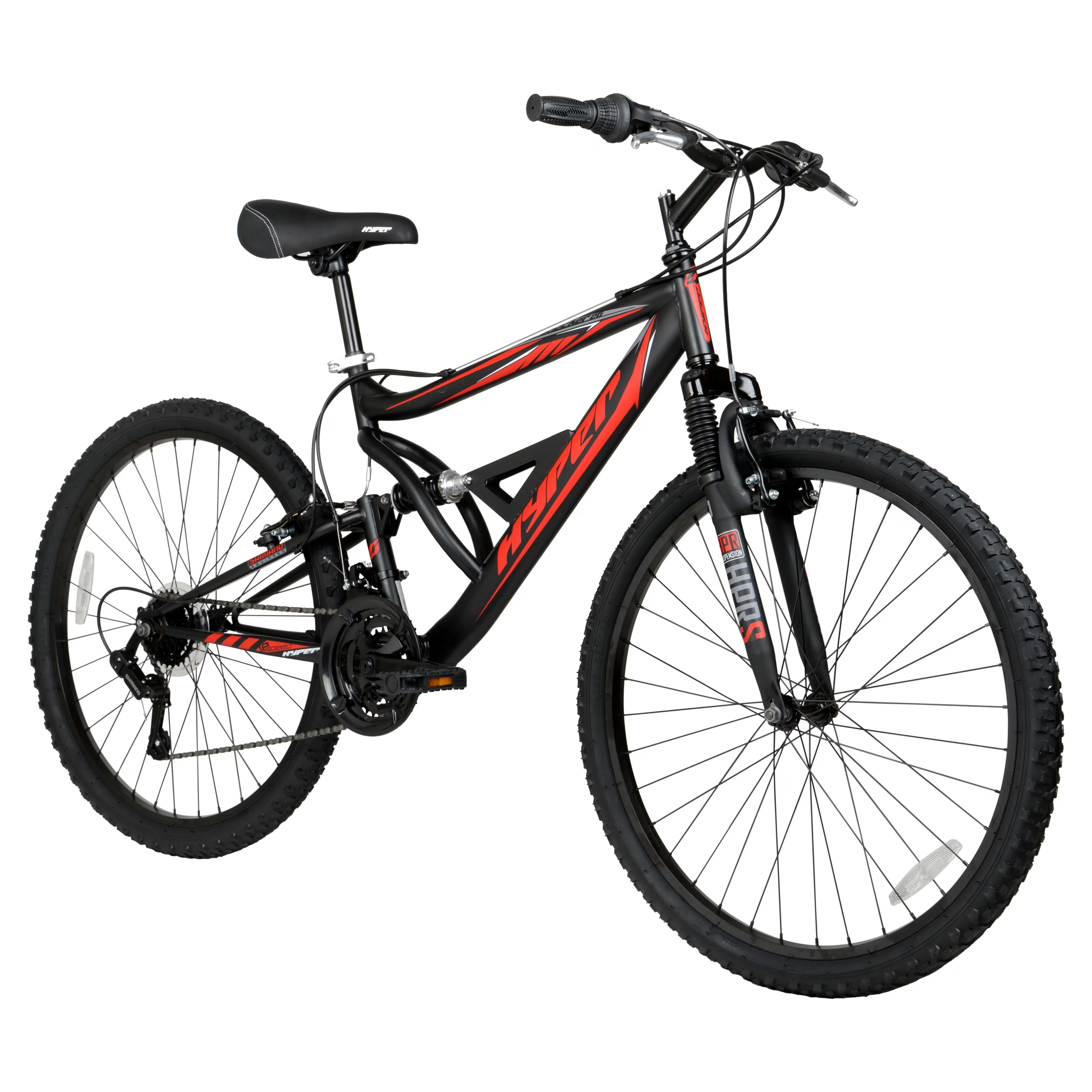 Stylish Mountain Bike with Adjustable Seat, Adjustable Seat Height, Black/Red - Red Model 43F9F1