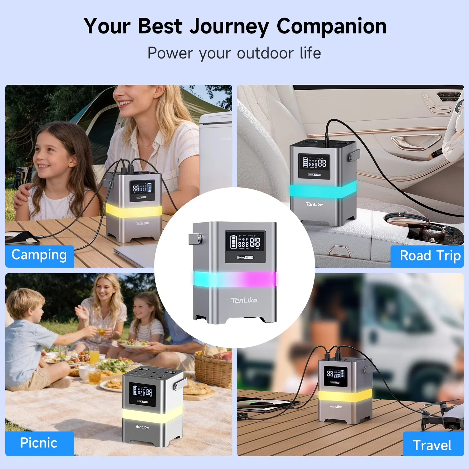 Innovative Generator with LED, 300W, 120V for Camping, Home - Durable Build Model B1D0D6