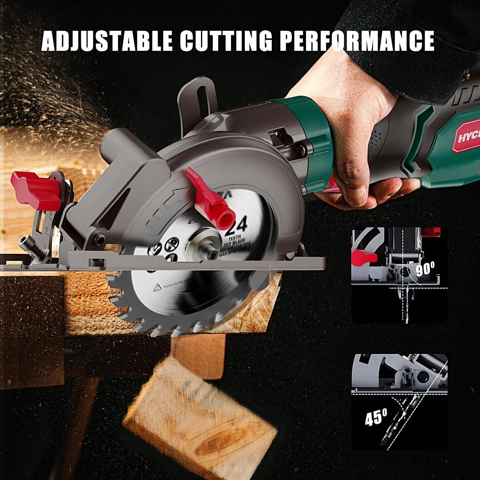 Essential Power Saw with 750W, 120V, 750W Compact Circular - Green1 - Satisfaction Guaranteed Model EC7564