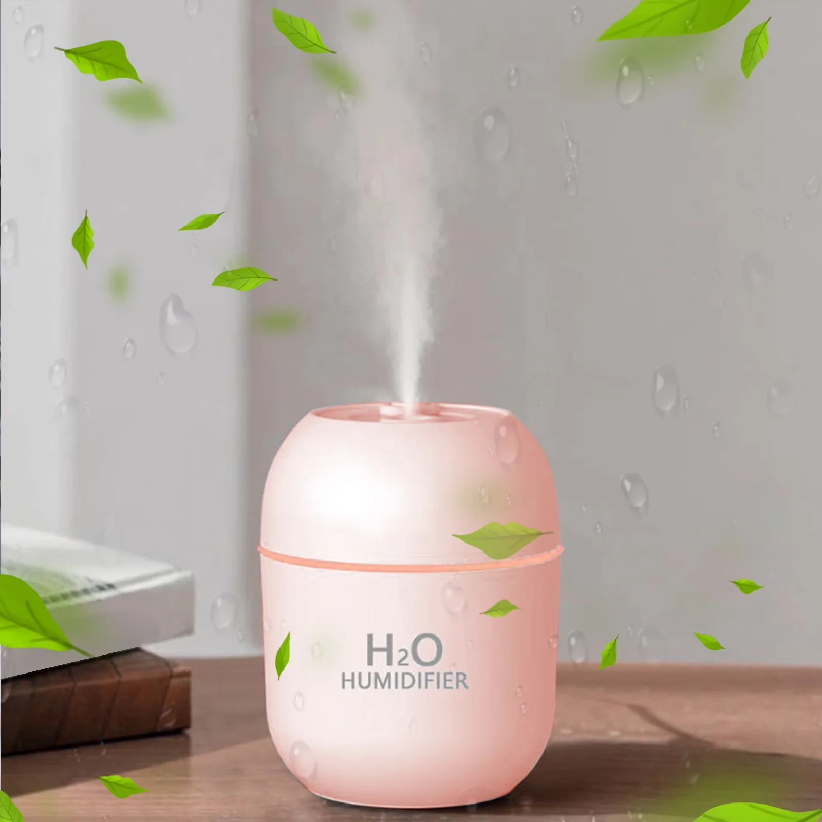 Professional Humidifier with Automatic Shut-Off, 220ML Small Cool Mist, Independence Day Surprise Gift - White,P-Ink for Bedroom, Travel Model 2FF739