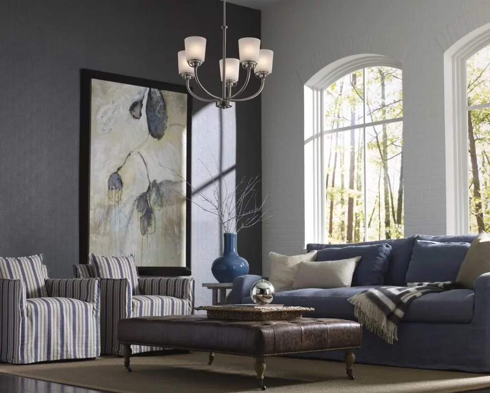 Innovative Ceiling Lights Fixture with Incandescent, Energy Efficient, Farmhouse - Brown Glass, Steel Model 05492F