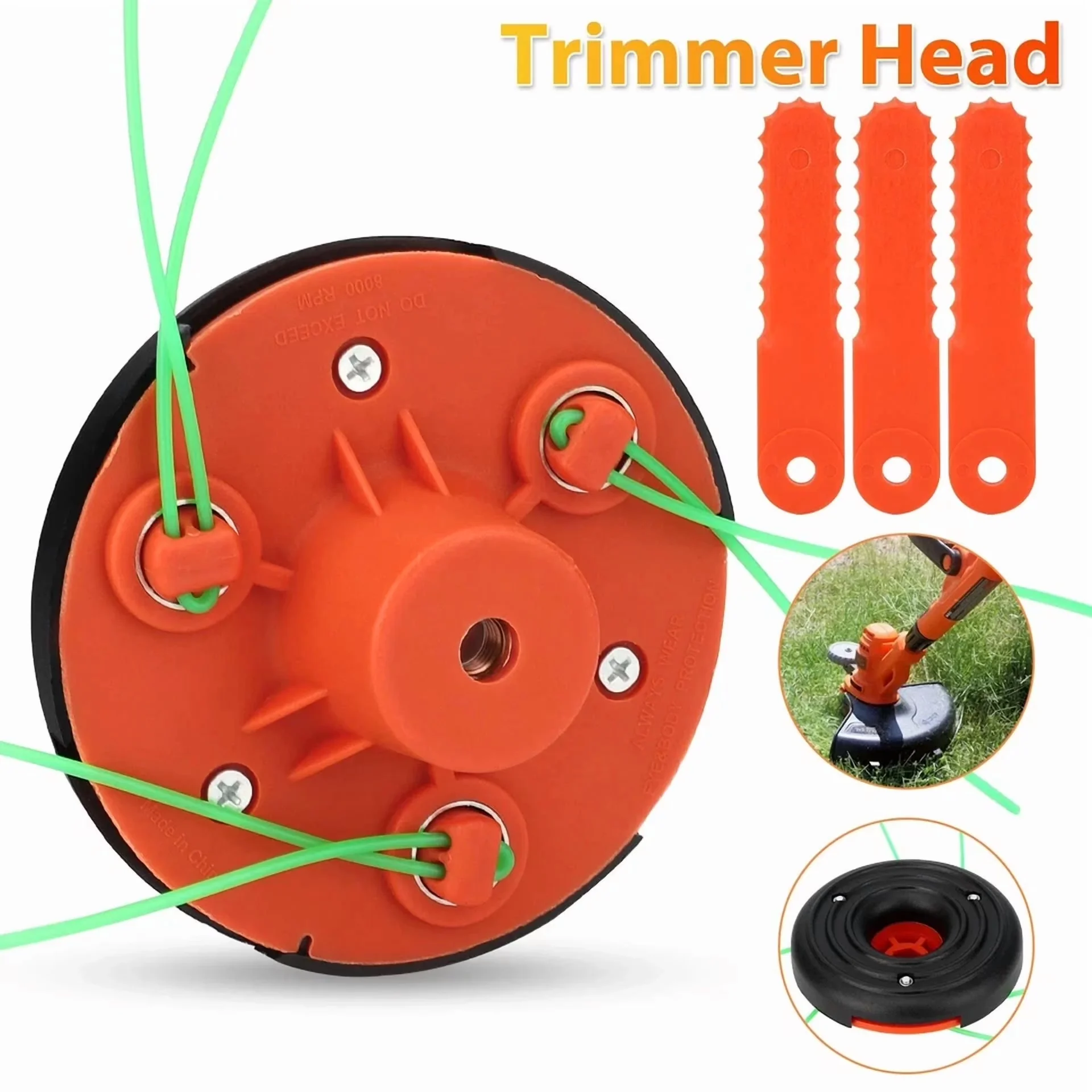 Replacement Parts Accessory Professional with Universal Replace Lawn Trimmer Head - Model 4E8BF6