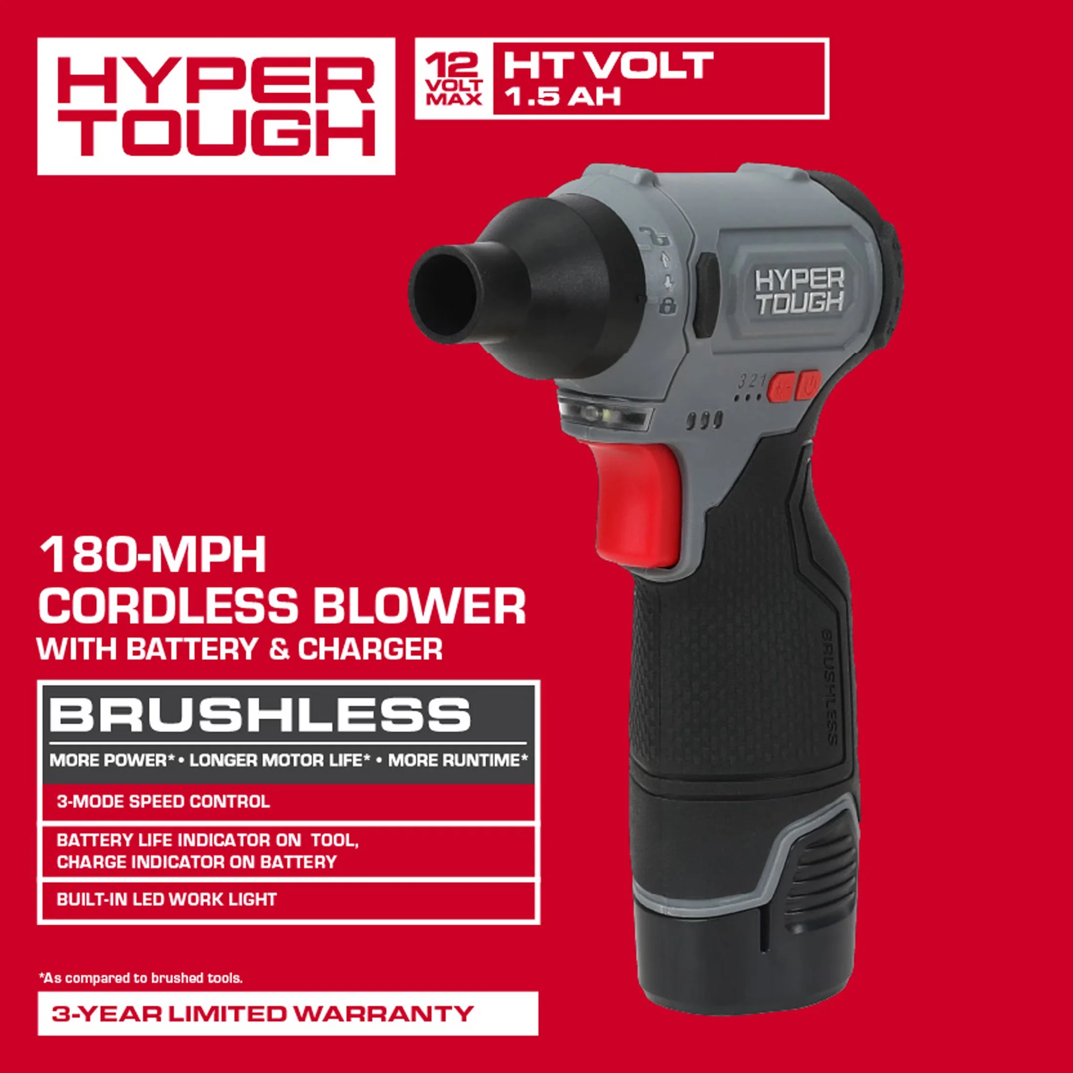 Essential Leaf Blower with Battery, 12V, 12V 180-MPH Cordless - Professional Series Model 062646