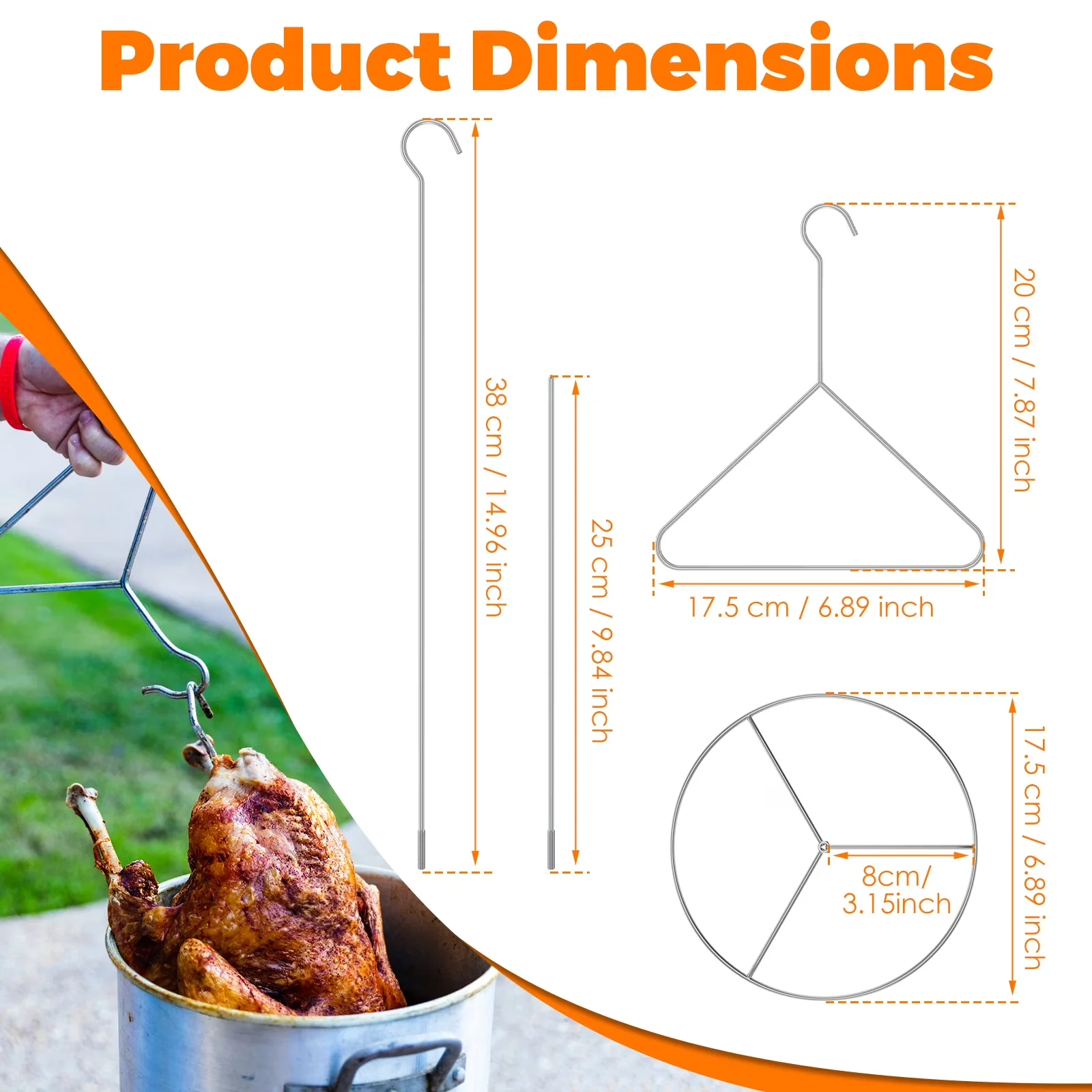 Sleek Outdoor Fryer for Kitchen - Stainless - Universal Fit Model 7A8B89