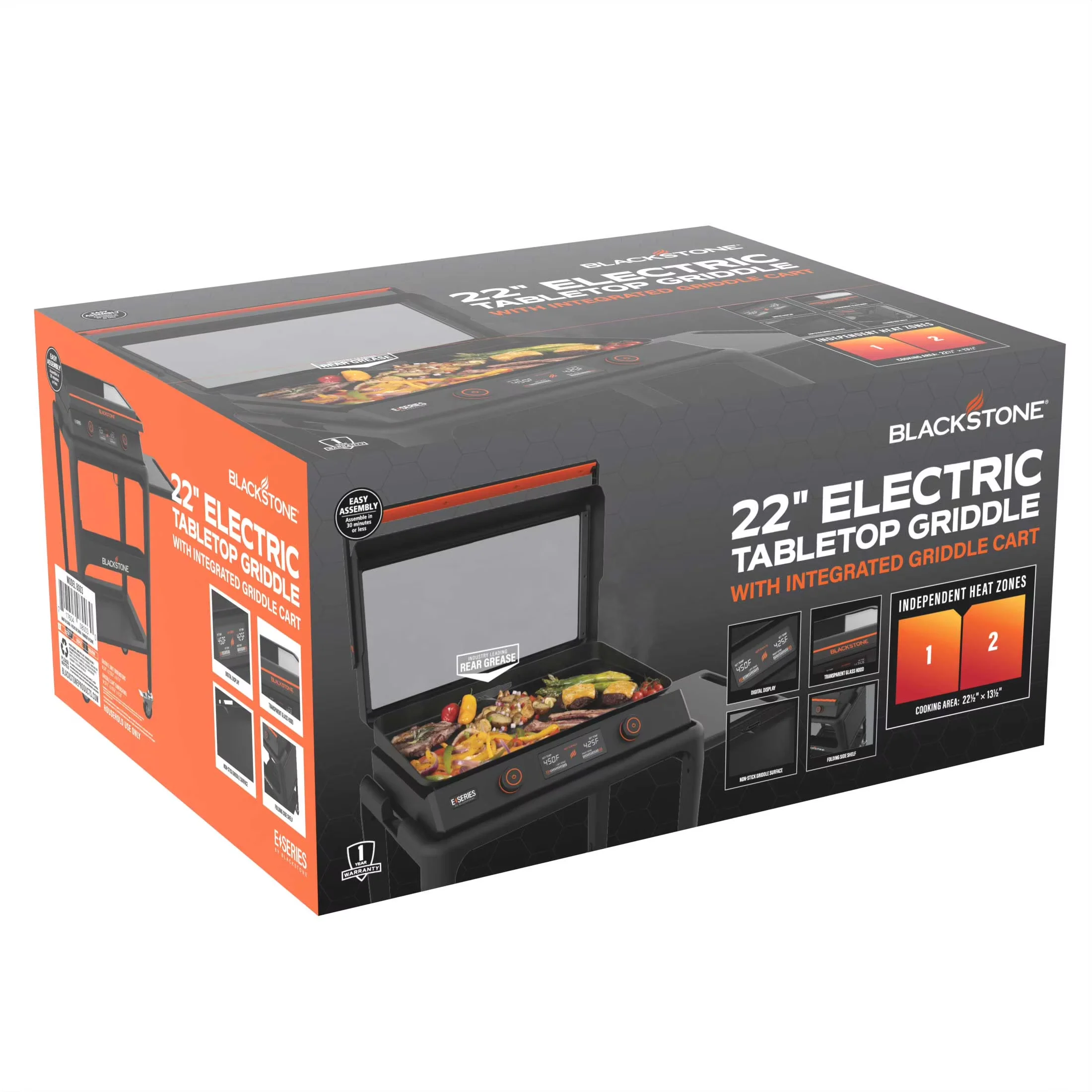 Stylish Flat Top Grill with Portable, Black, E-Series Griddle - Steel for Home and Office Model 1713E0