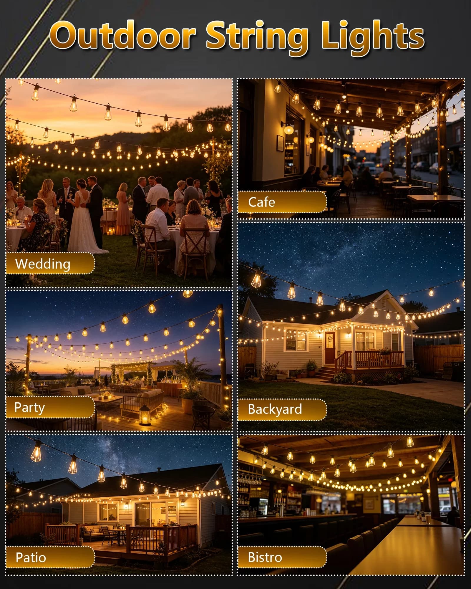 Novelty Light Stylish with LED, Waterproof, Modern - Yellow for Party ST38 Model 3F9772