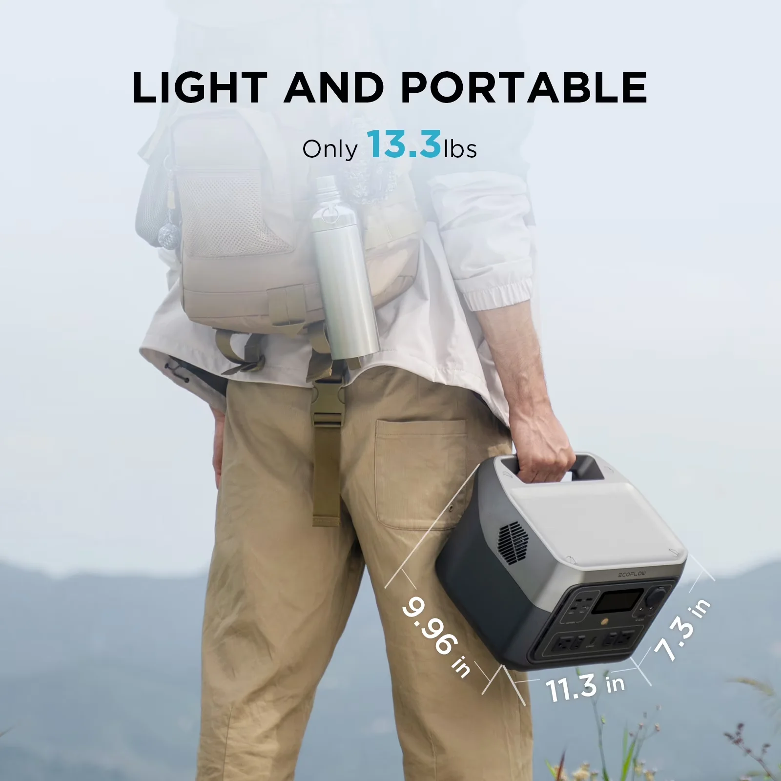 Innovative Generator with 1000W, Overload Protection, Portable Power Station RIVER 2 Max Lite for Outdoor, Home - Model 7169A6