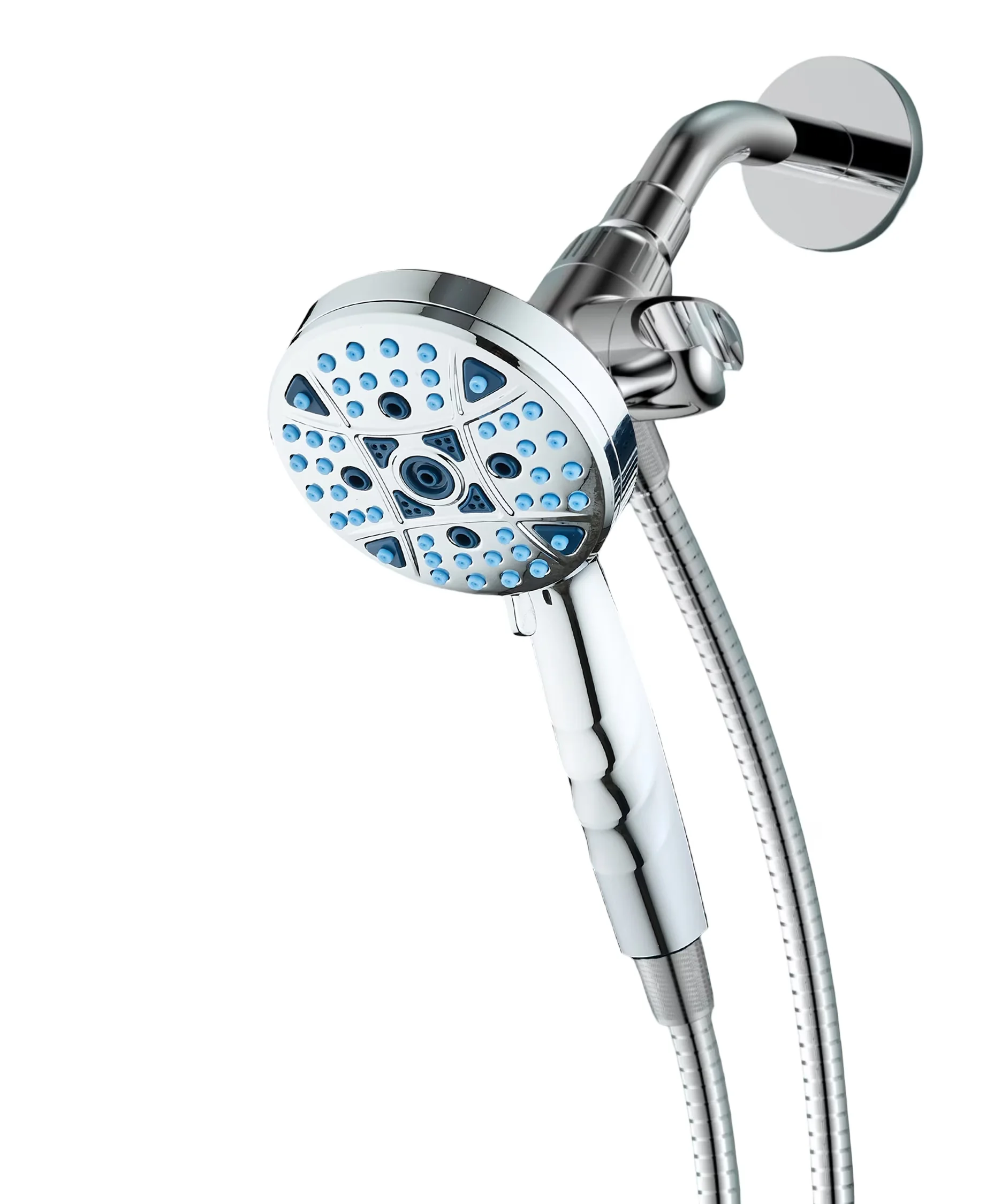 Innovative Shower Head with Easy To Install, Antimicrobial Nozzles - Abs, Stainless Steel Chrome Model 8DE42E