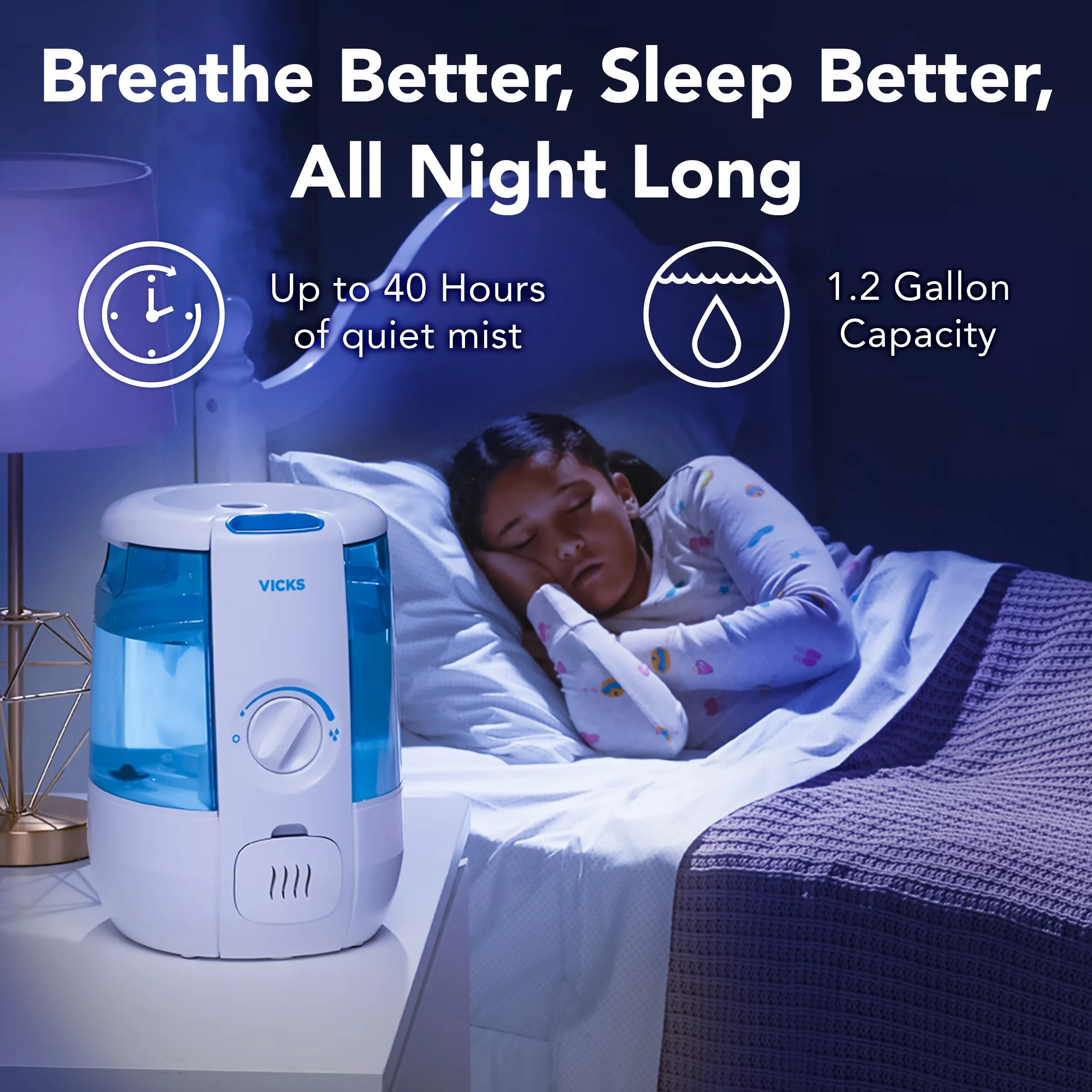 Humidifier Efficient with Automatic Shut-Off, Variable Speed - White VUL600 Model FFBBD9