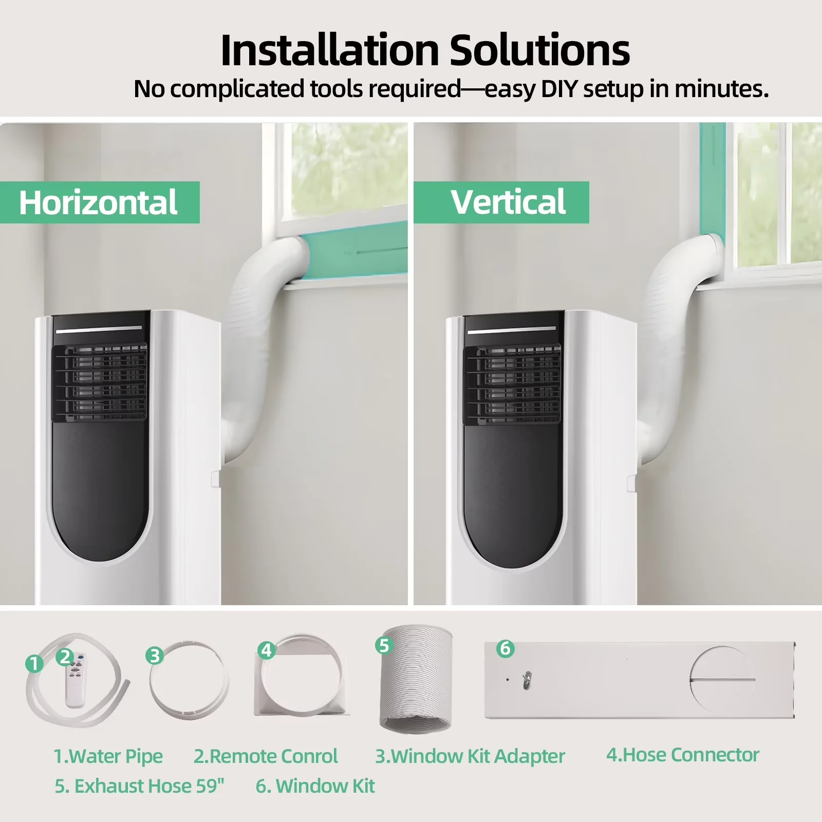 Essential Air Conditioner with 8000 BTU, Remote Controlled, 3-in-1 Portable AC Units - White Model 72941B