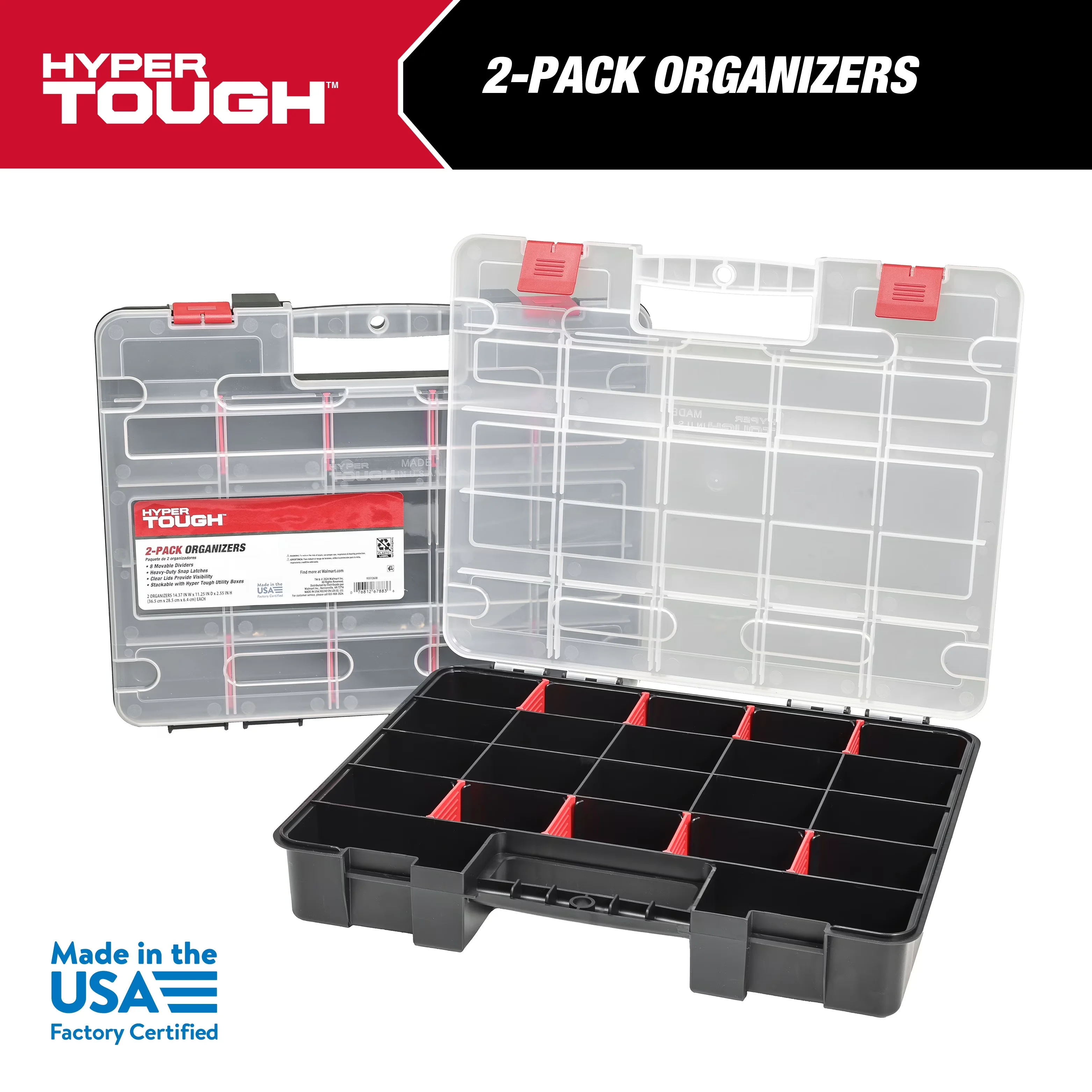 Toolstorage Essential with Adjustable, 2-Pack Organizer, 8 Movable Dividers - Polypropylene Model C35475