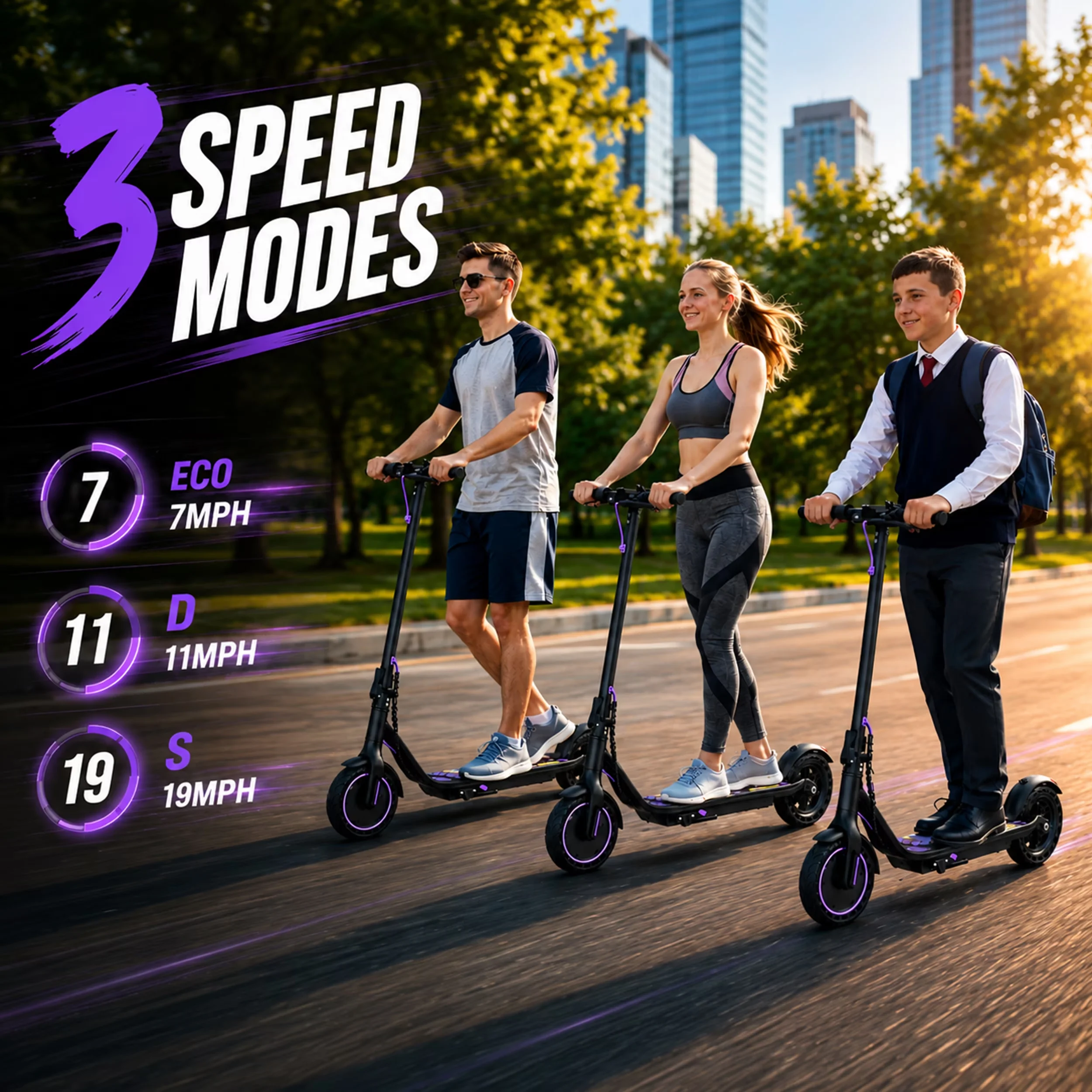 Scooter Essential with Foldable, Compact, Electric - Purple Iron - Industrial Grade Model 0D5AB8