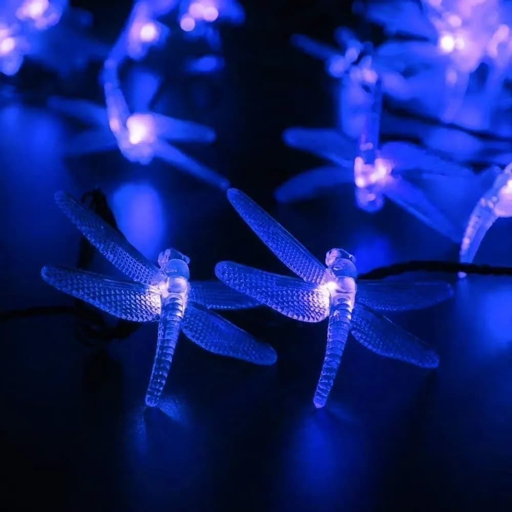 Stylish Novelty Light with Solar, Waterproof, Solar Garden Dragonfly String Lights - Multicolor Model DC2BBF