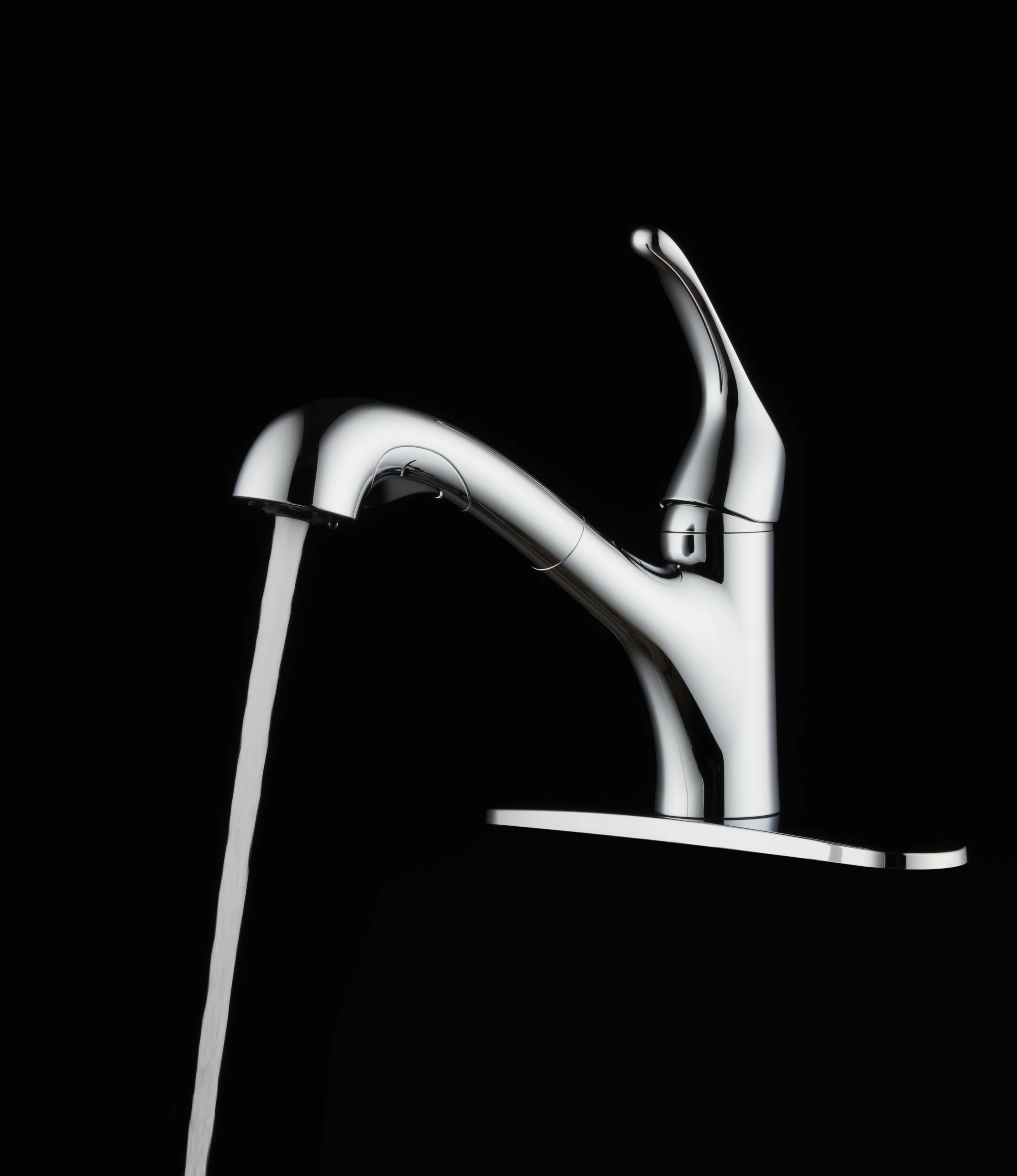 Essential Kitchen Renovation with Pull Out Faucet in Chrome, 2-function pull out sprayer - Hybrid, Zinc Model D4E51F