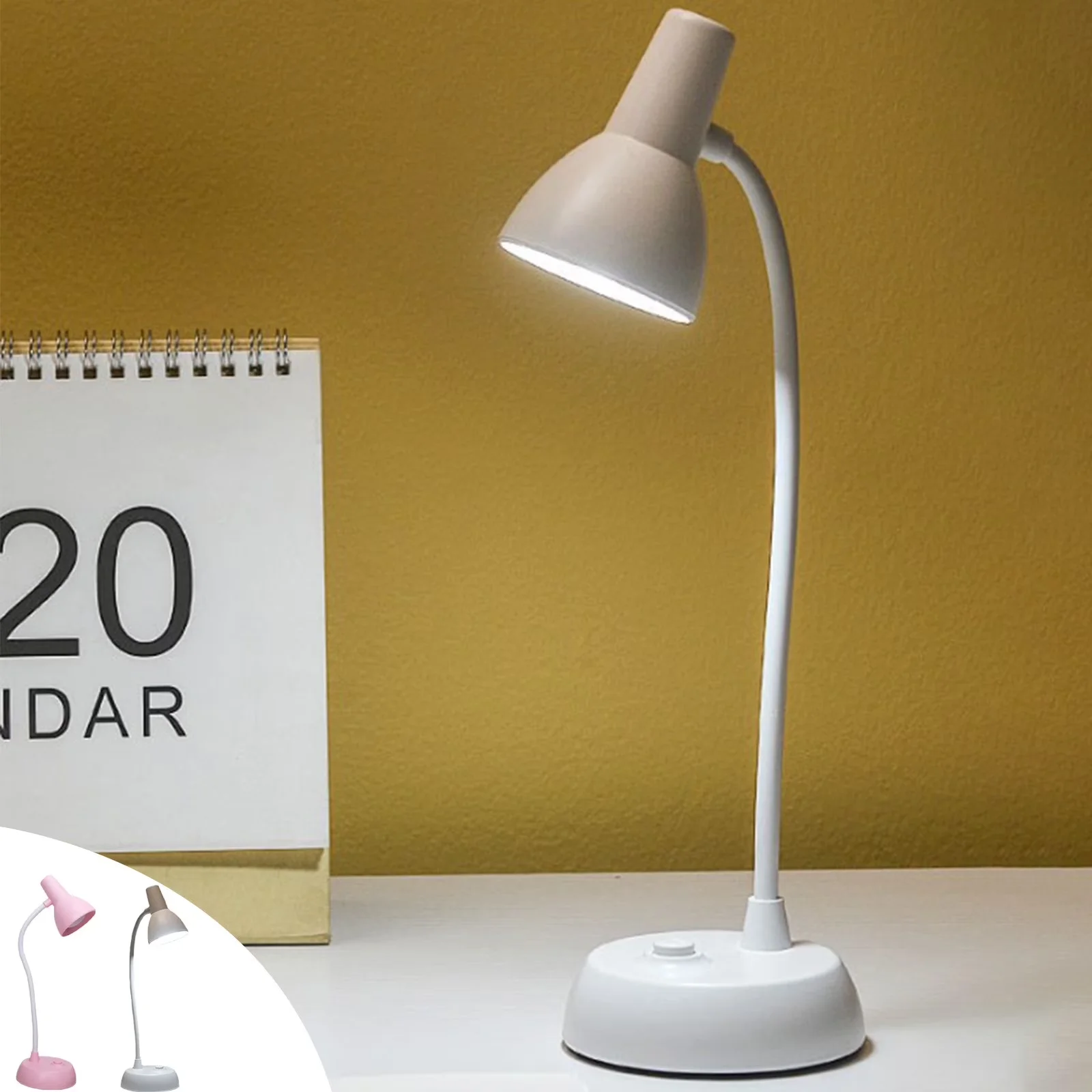 Versatile Desk Lamp with LED, Battery, LED Table - Plastic Beige 1 Pack Model 005D59