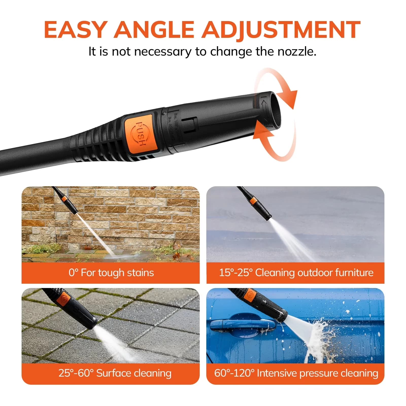Pressure Washer Stylish with 1500W, Telescoping, Interchangeable Wand - Space-Saving Design Model A95A03