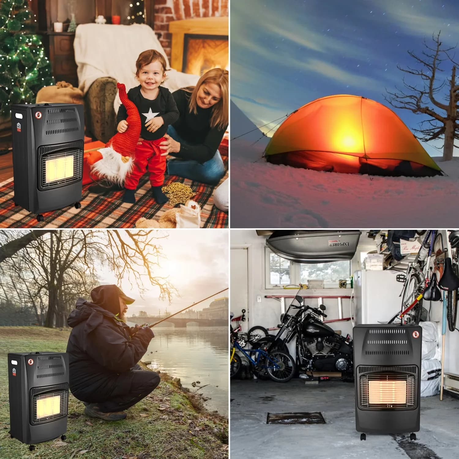 Innovative Outdoor Heating with 14500 BTU, Wheeled, Portable - Black Propane Model 0A5BA2