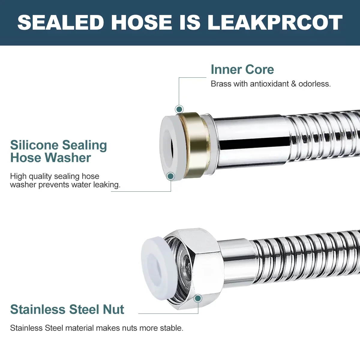 Efficient Shower Head with Flexible - Stainless Steel Green for Bathroom Model FB92F9