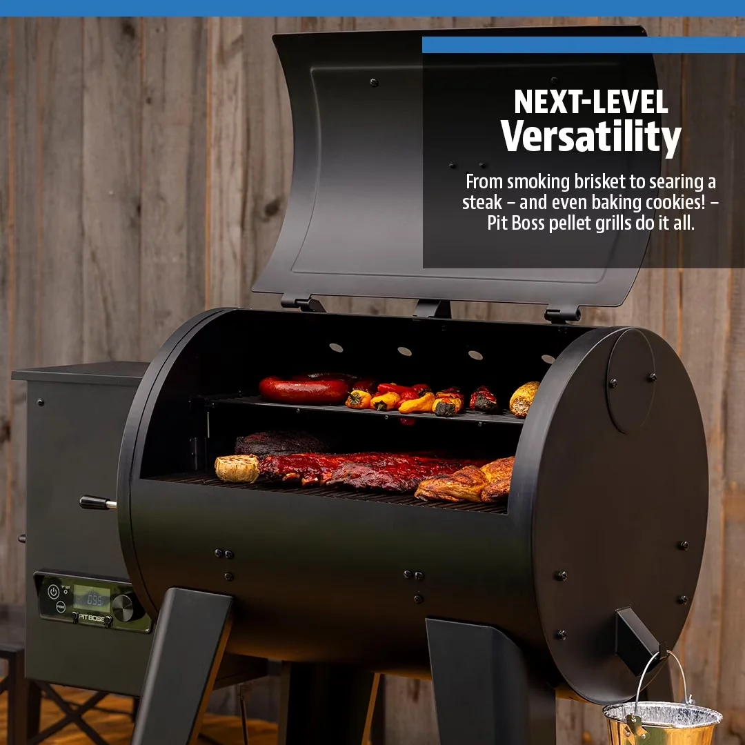 Stylish Smoker with Warming Rack, Storage Rack, Digital Temperature Control - Black Heavy Duty Steel Model 2D5E79