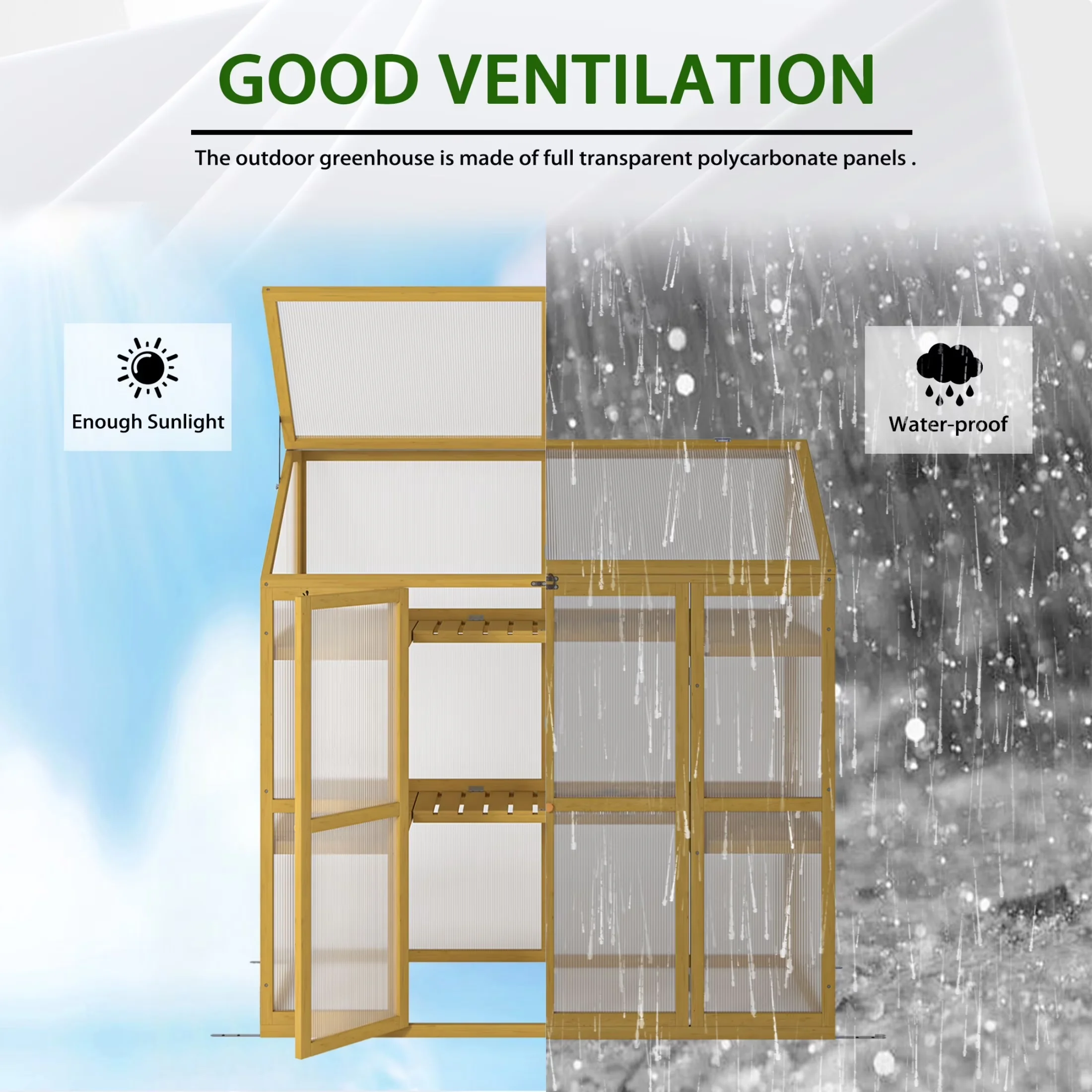 Essential Shed with Uv Resistant, Main Color: Natural - Natural for Garden Model 33CC52