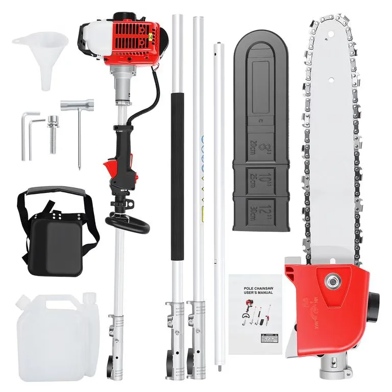 Pole Saw Professional with Three-Section Rod to 3M, Gas 26cc 2-Stroke - Red Model 28A9A2
