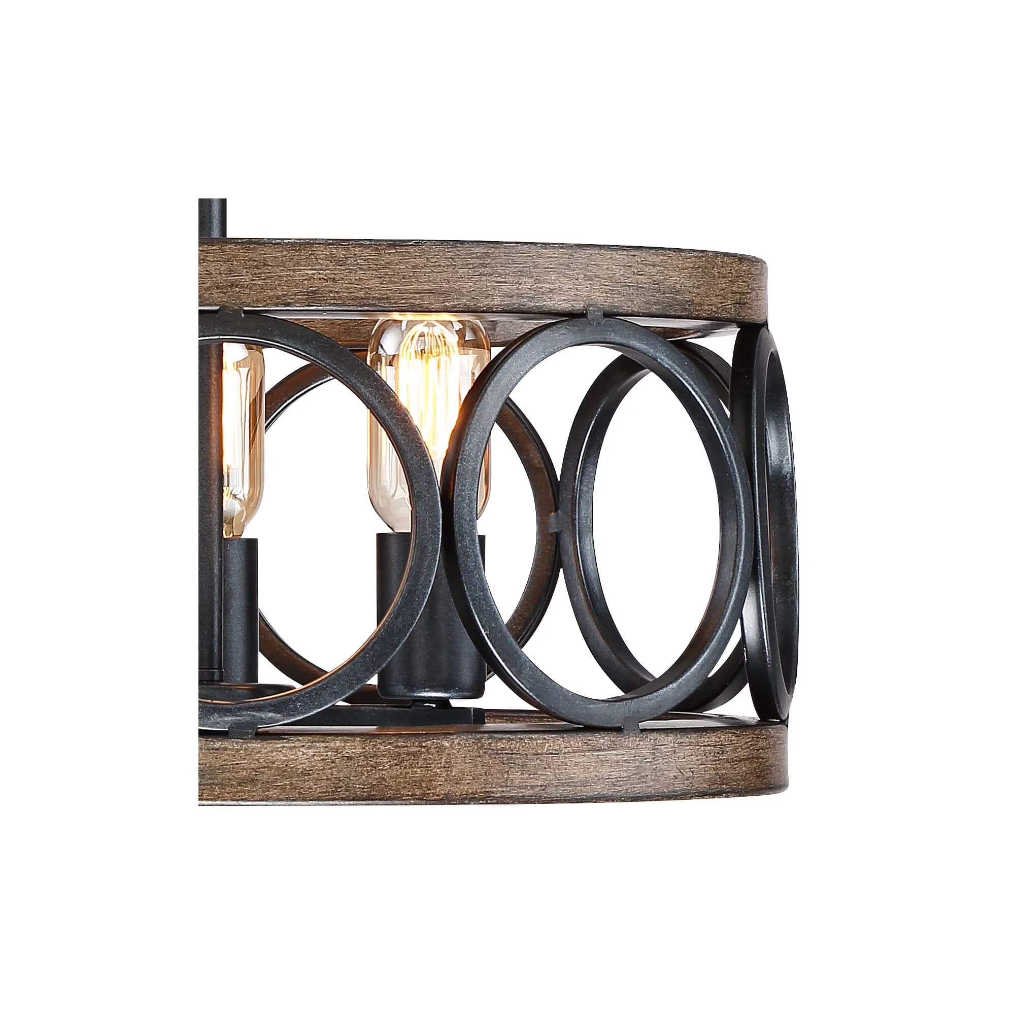 Essential Ceiling Lights Fixture with LED, Transitional - Black Metal for Living Room, Bedroom Model 550A9B