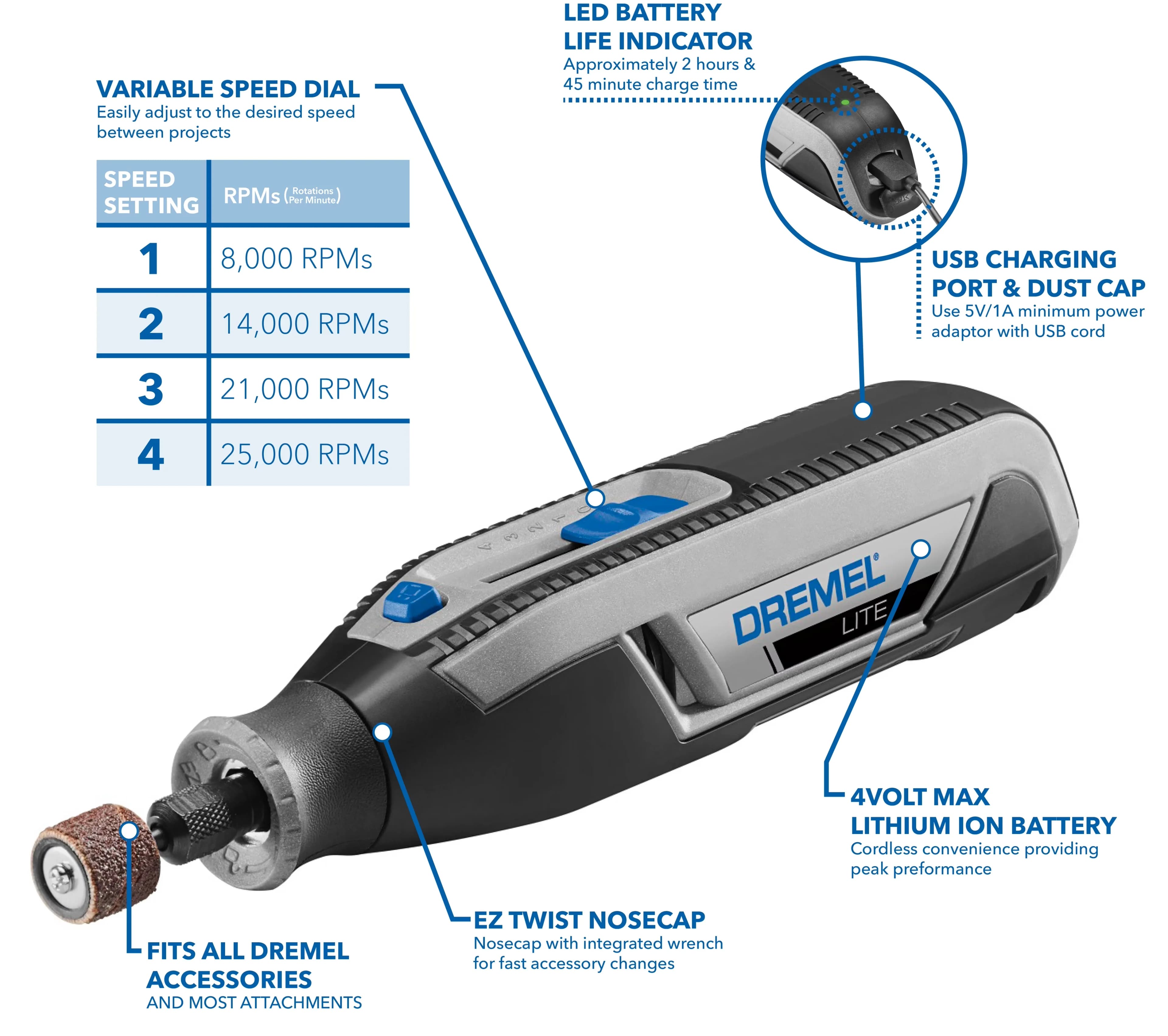 Premium Pro Tool with Battery, 10W, Variable Speed - 7760-N - Commercial Quality Model 32248C