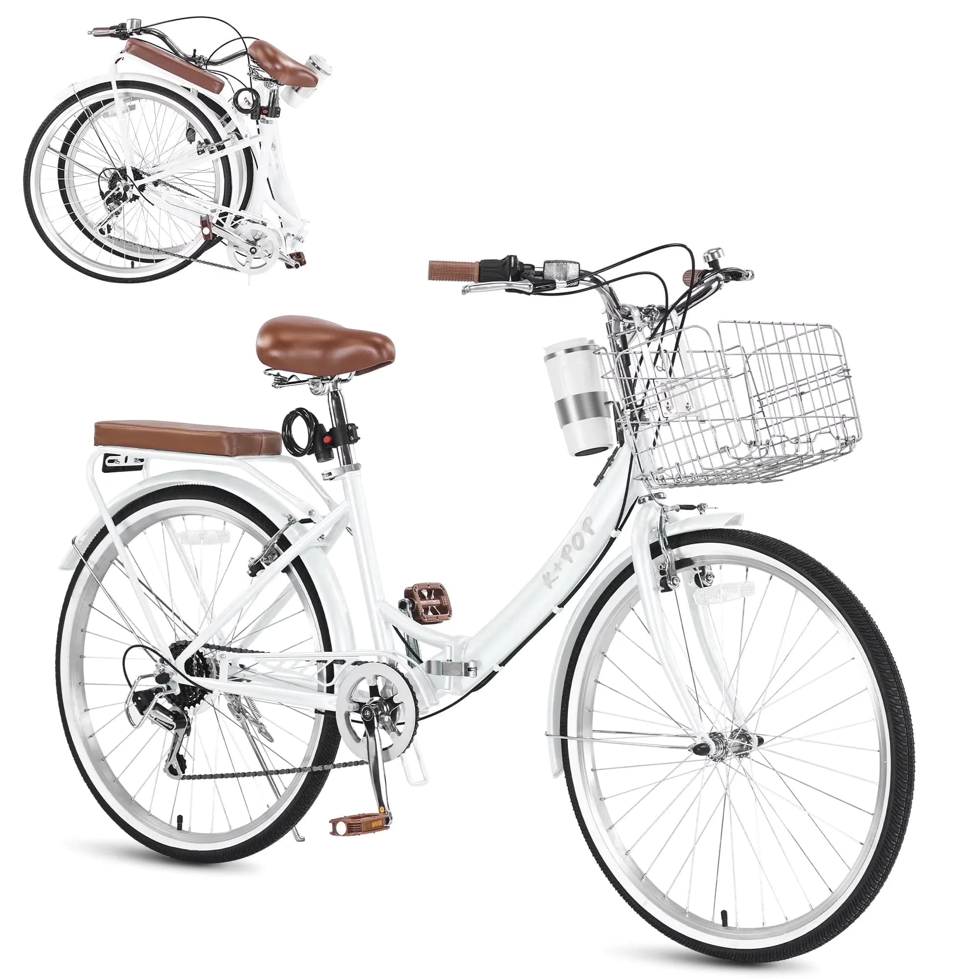 Versatile Cruiser Bike with Adjustable Height, Adjustable Seat Height - White Model 17BBB5