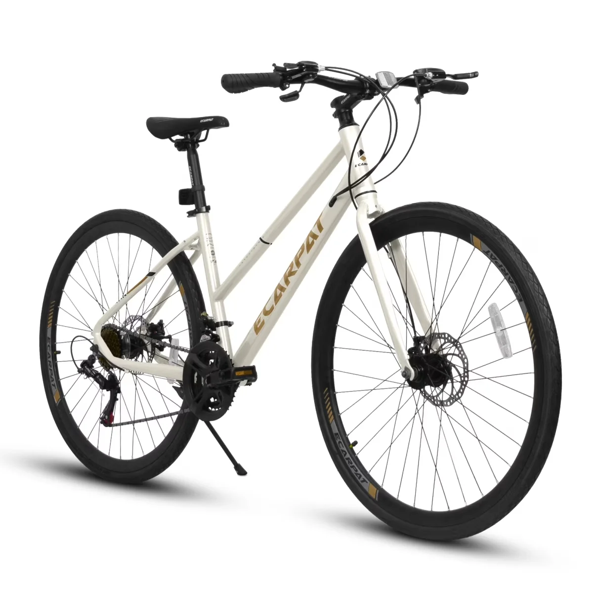 Road Bike Stylish with 21 Speed Commuter Bicycle, 700C, Disc Brakes - Off-White Model FFE502