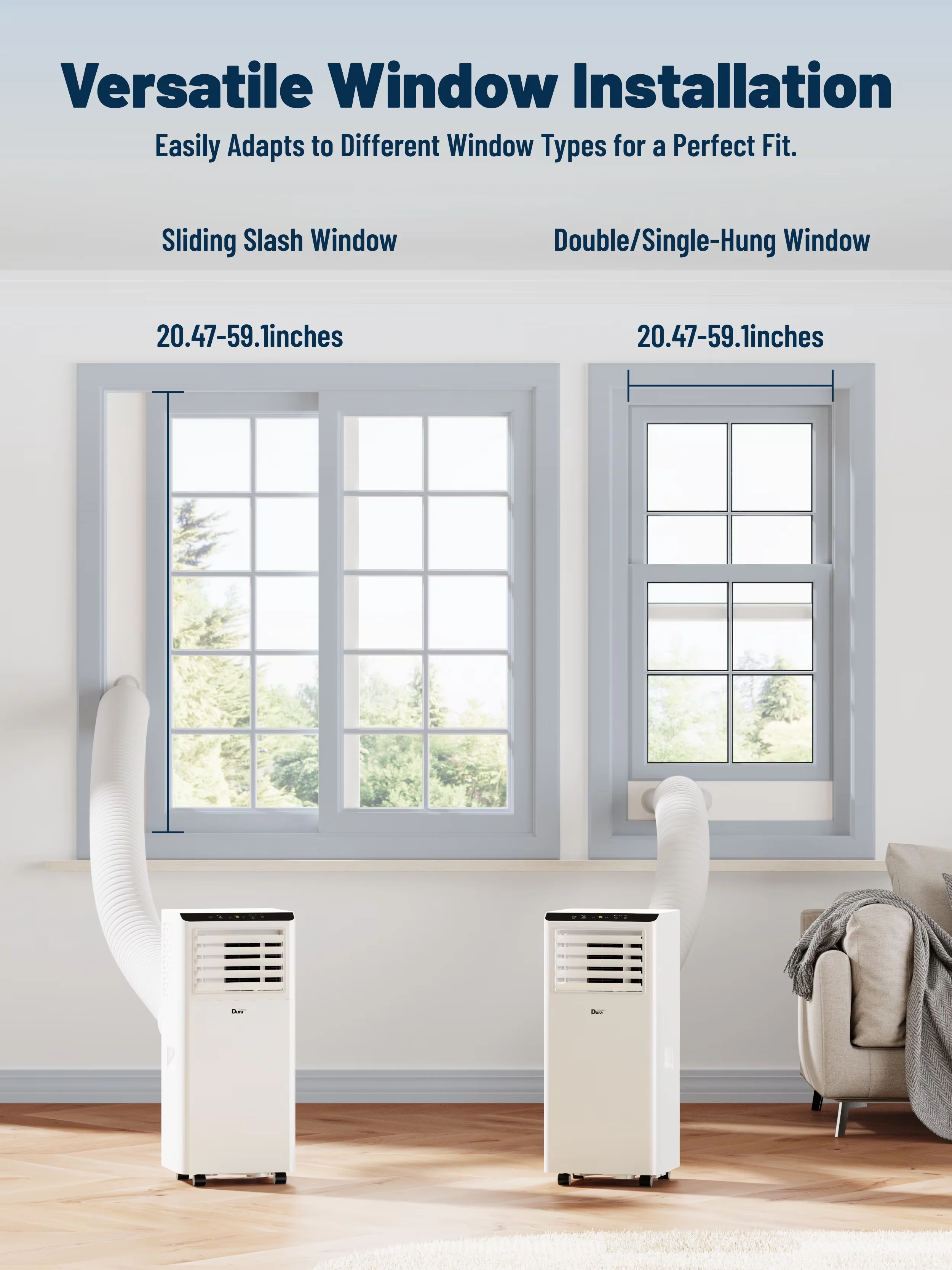 Quality Air Conditioner with 8500 BTU, Self-Diagnostic Technology, Automatic Defrost Control for Bedroom - Model D858F4