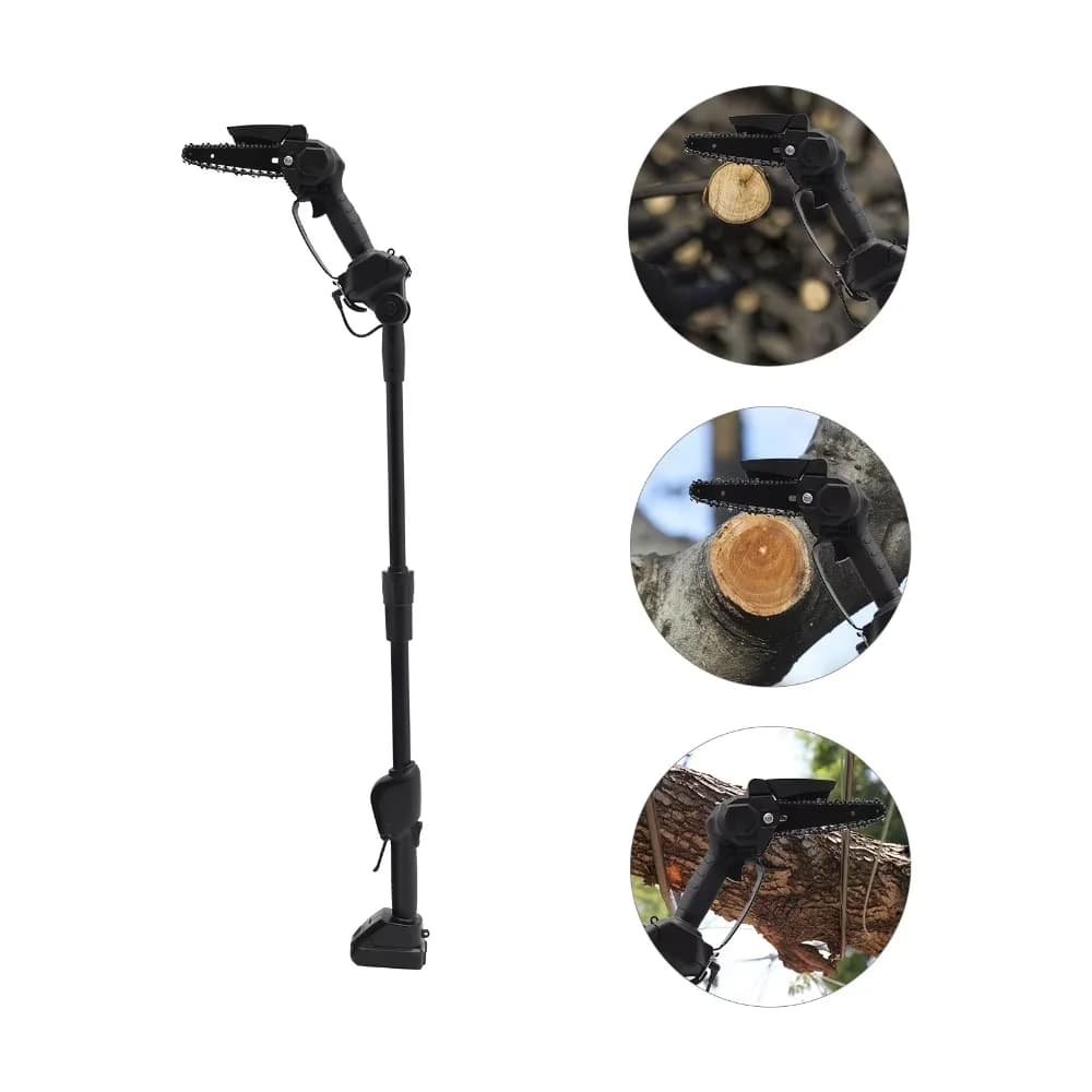 Compact Pole Saw with 550W, Battery Powered Mini Handheld Chain, Cordless 2-in-1 - Black Model 059A21
