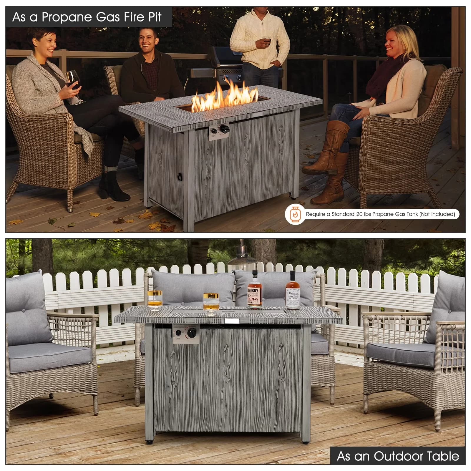 Sleek Outdoor Heating with 50000 BTU, Portable - Gray Metal, Stainless Steel, Pvc Model EF95D4