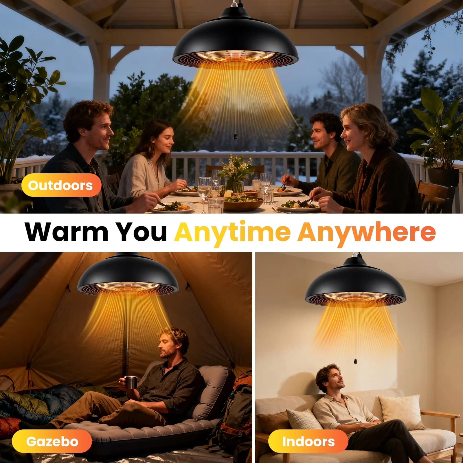 Essential Portable And Electric Space Heater with 1500W, Outdoor Patio for Garage - Model 93C33D