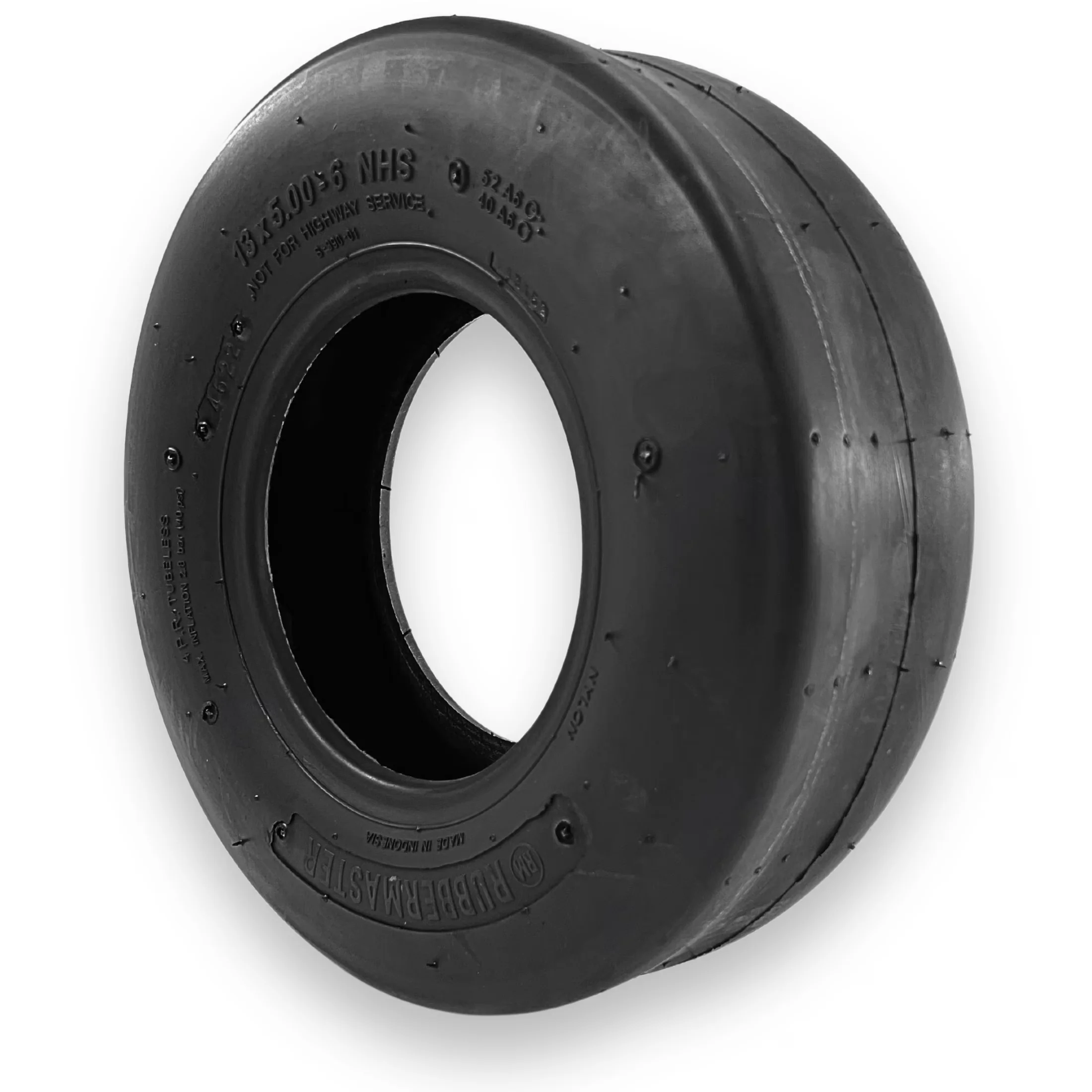 Versatile Lawn Mower Tire with Smooth, 13x5.00-6 Smooth 4 Ply Tubeless - Model E33567