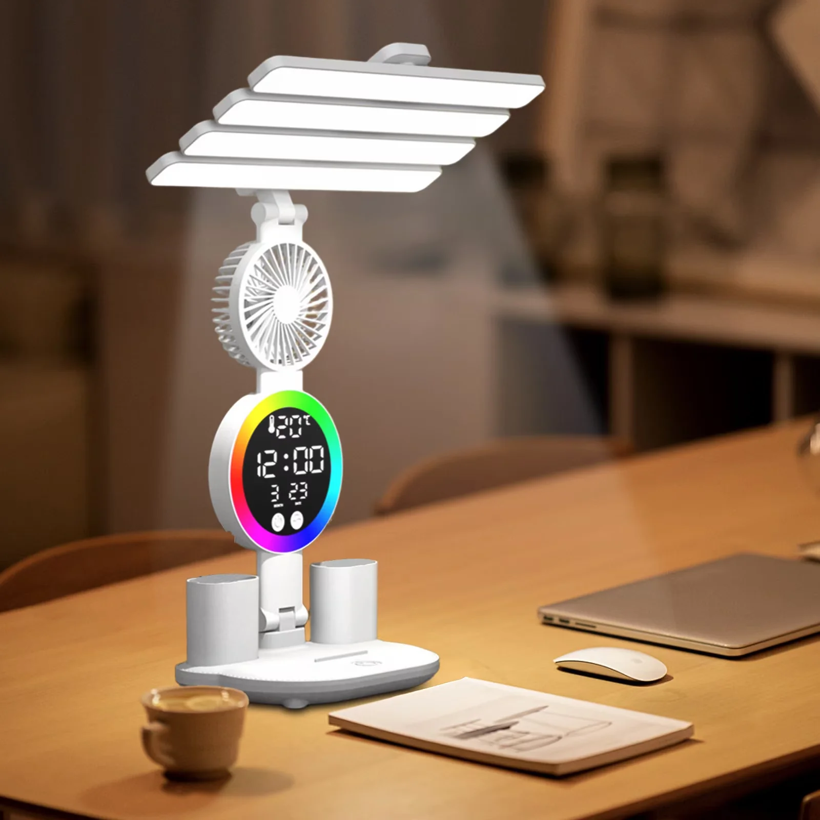 Quality Desk Lamp with LED, Modern, Fan - Multicolor Plastic BiFandian Model 52333E