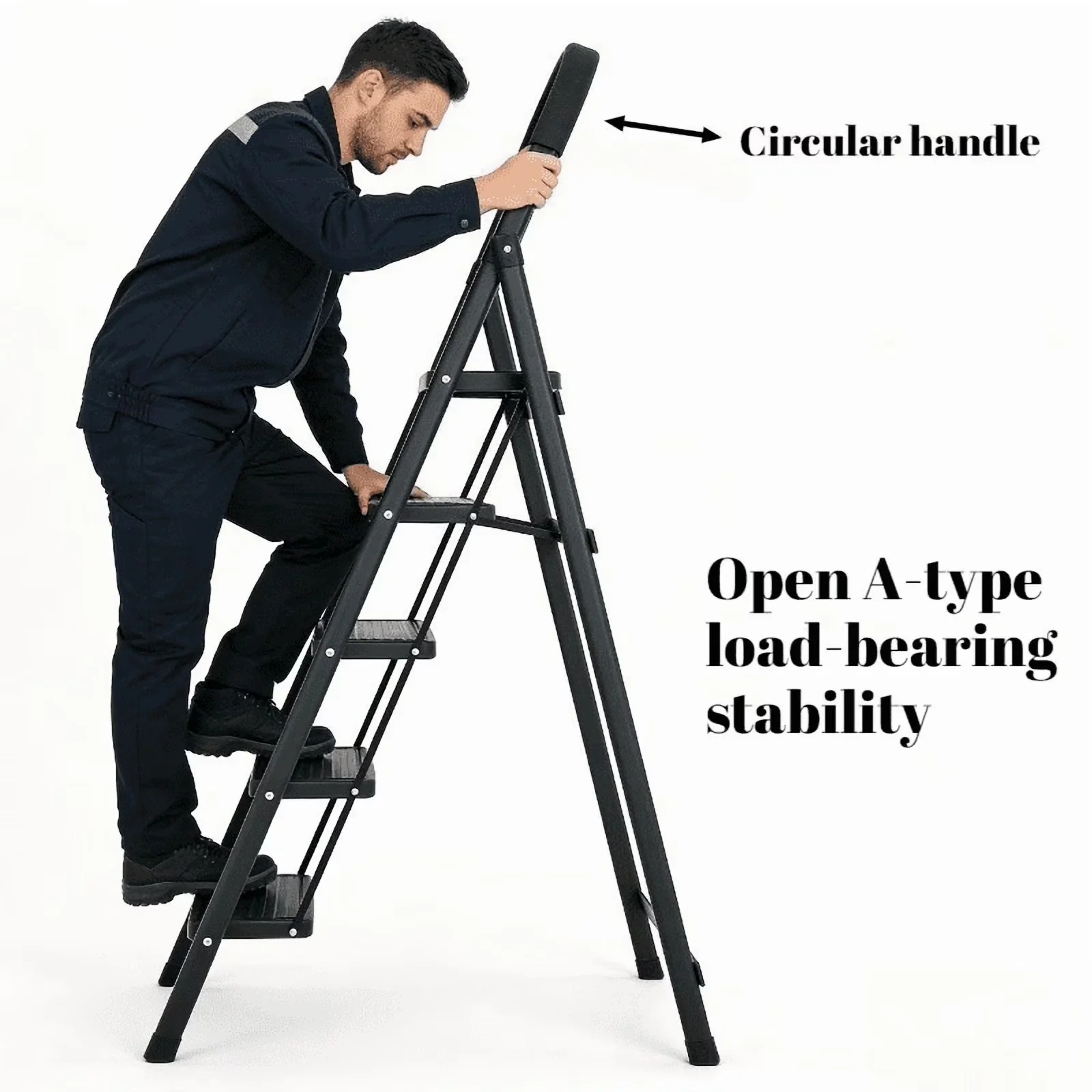 Building Material Stylish with Lock-On Button, Compact Design - Black Carbon Steel Model EA92D4