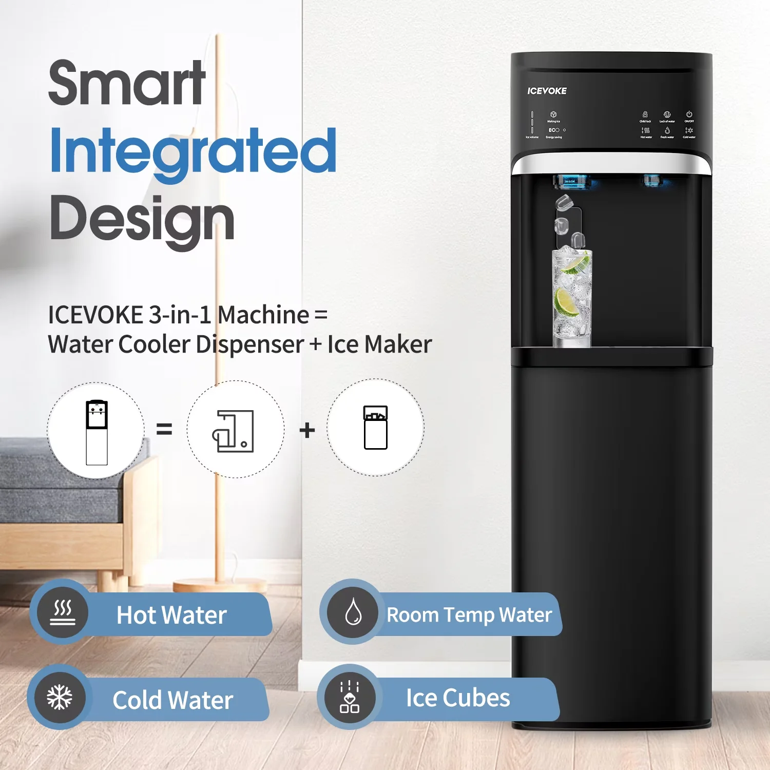 Quality Water Filtration with Energy Saving, Child Safely Lock - Black Acrylonitrile Butadiene Styrene (Abs), Stainless Steel Model 17F617