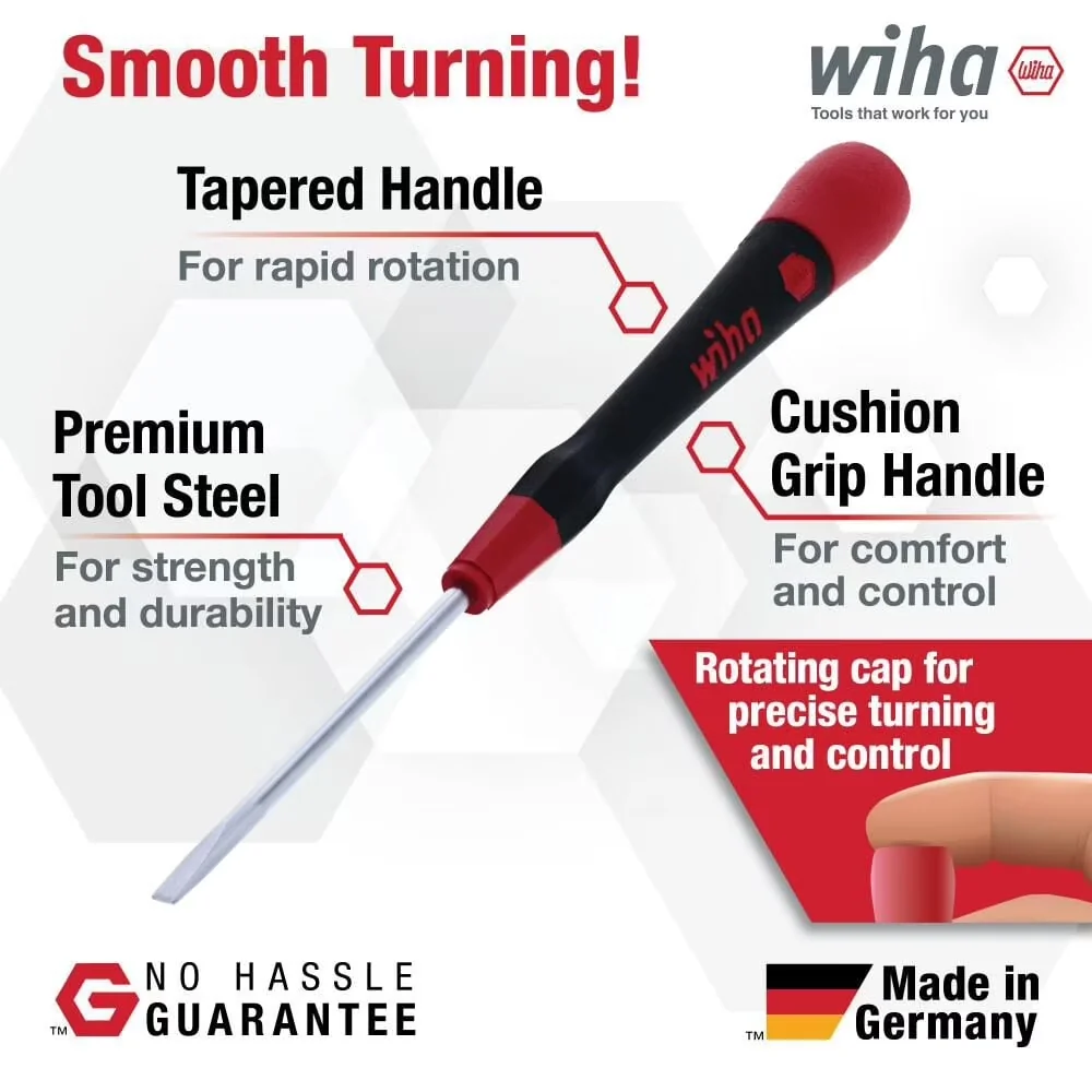 Sleek Hand Tool Set with Precision, 2.5mmx50mm, 5 Piece Includes: Slotted 1.5mmx40mm - Black Steel Model 2A61EE
