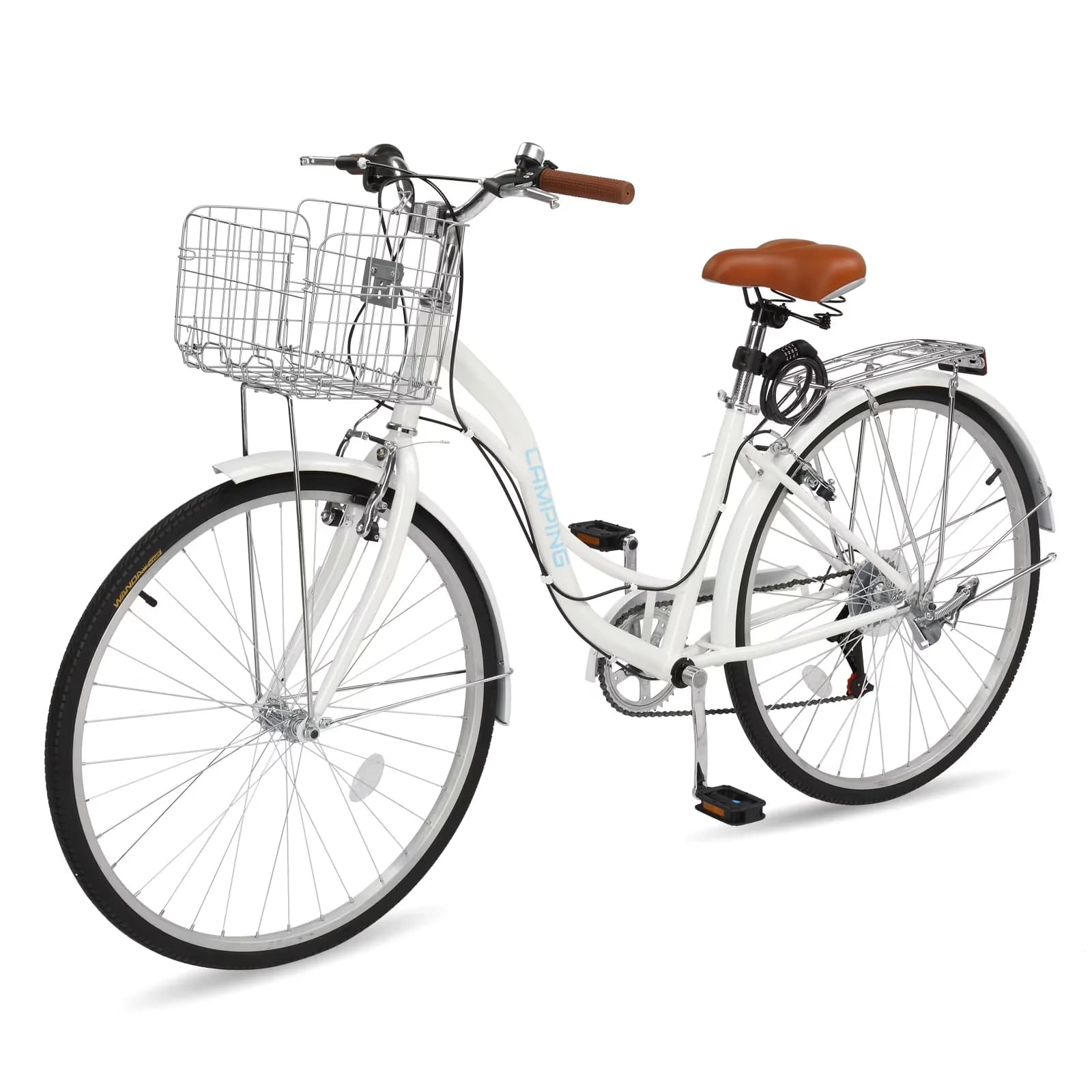 Cruiser Bike Sleek with Adjustable Speed, Lightweight, Adjustable Handlebar Height - White Model ADF748