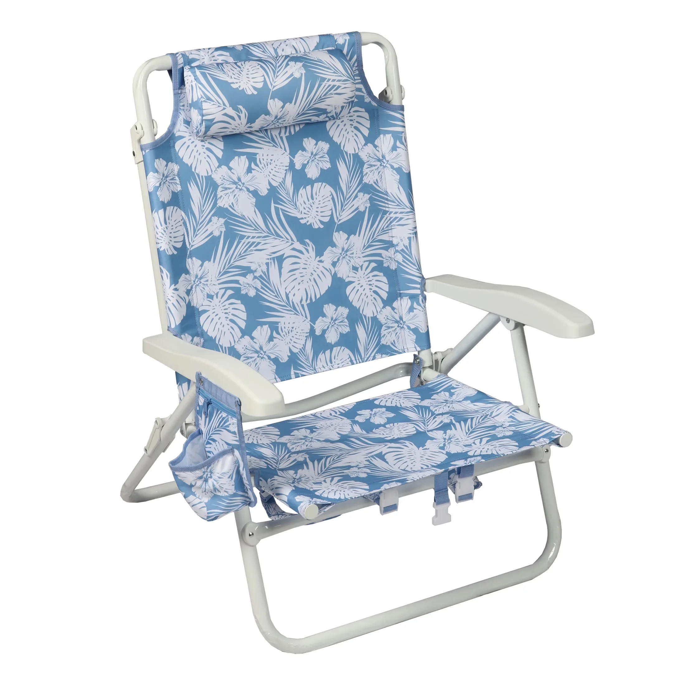 Essential Beach Chair with Rust Resistant, Folding, Oversized Reclining - Blue Model BE3F72