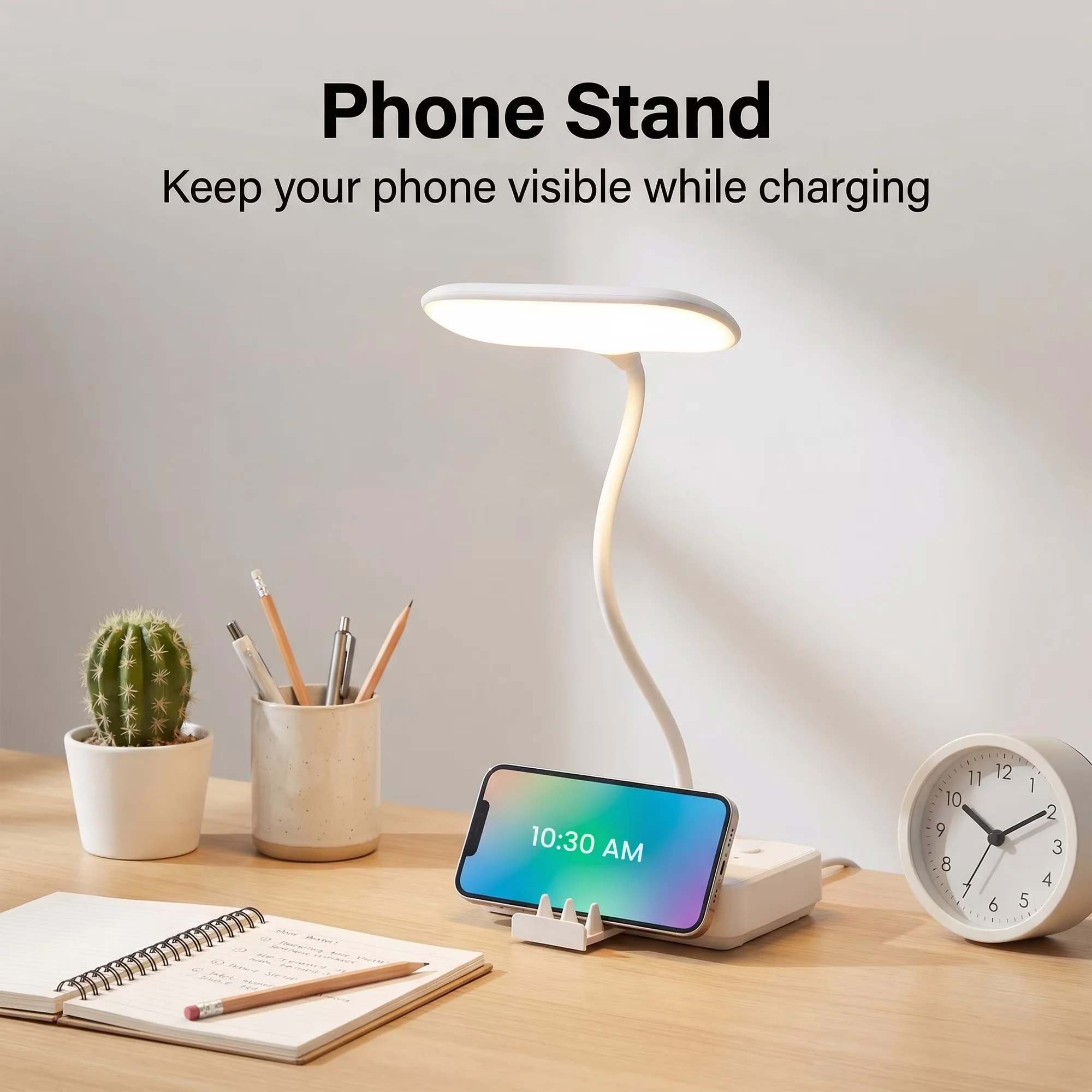 Modern Desk Lamp with LED, Modern, Dimmable - White for Home Office, Dorm Model C3B2BE