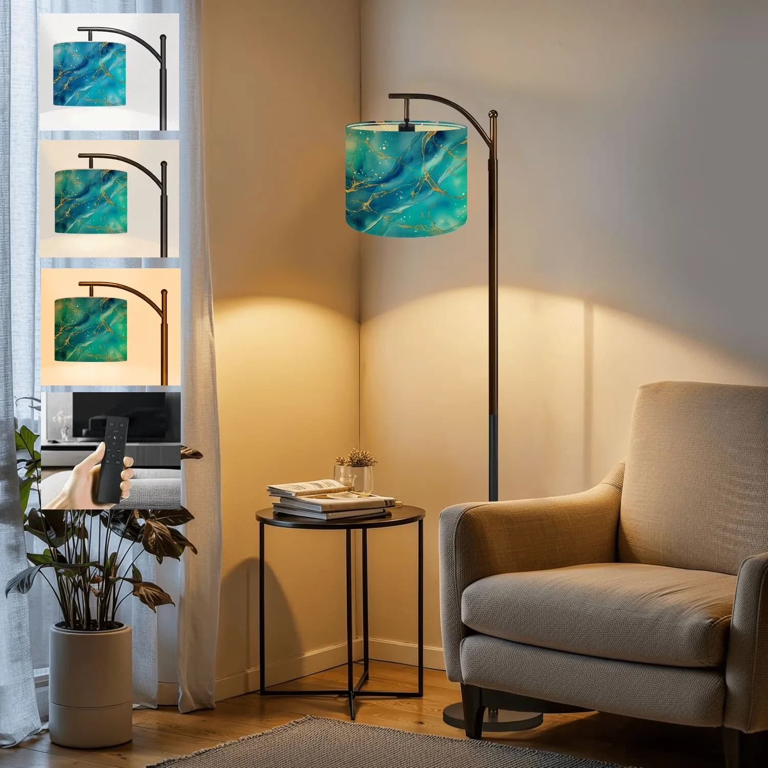 Floor Lamp Classic with LED, Modern, Torchiere Lamps - Multicolor Metal Model 984EB8