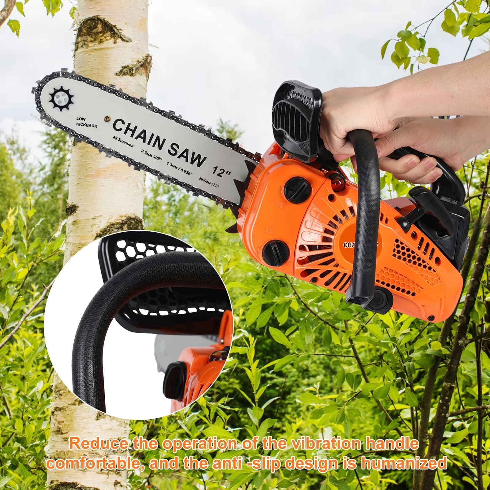 Chainsaw Compact with Automatic Chain Oiler for Home, Garden - Stroke - Premium Collection Model D3CA2C