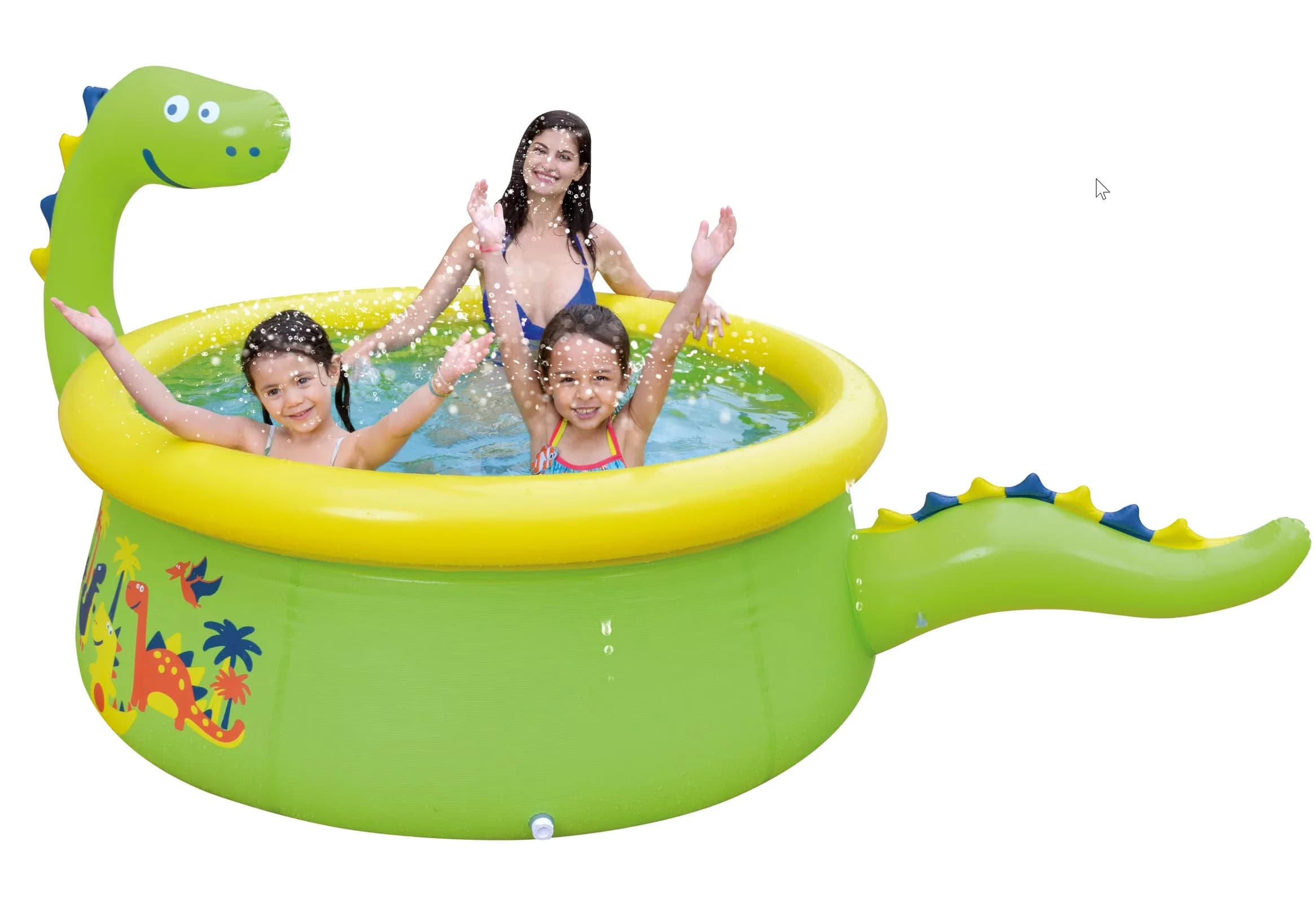 Modern Inflatable Pool with Hose adapter included, Easy to use drain valve, Inflatable top ring pool - Green Model 321B6A